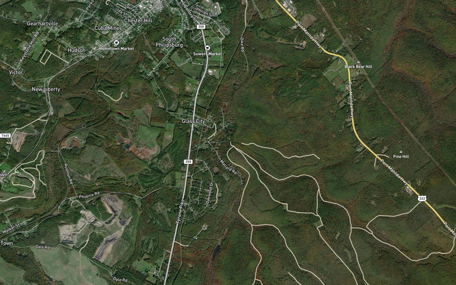 Satellite map of the Tomtit Run