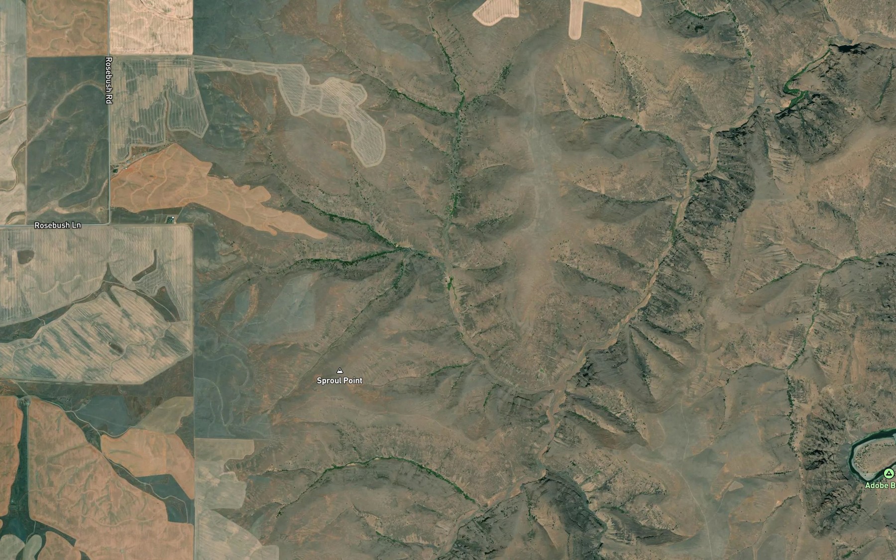 Satellite map of the Gooseberry Spring