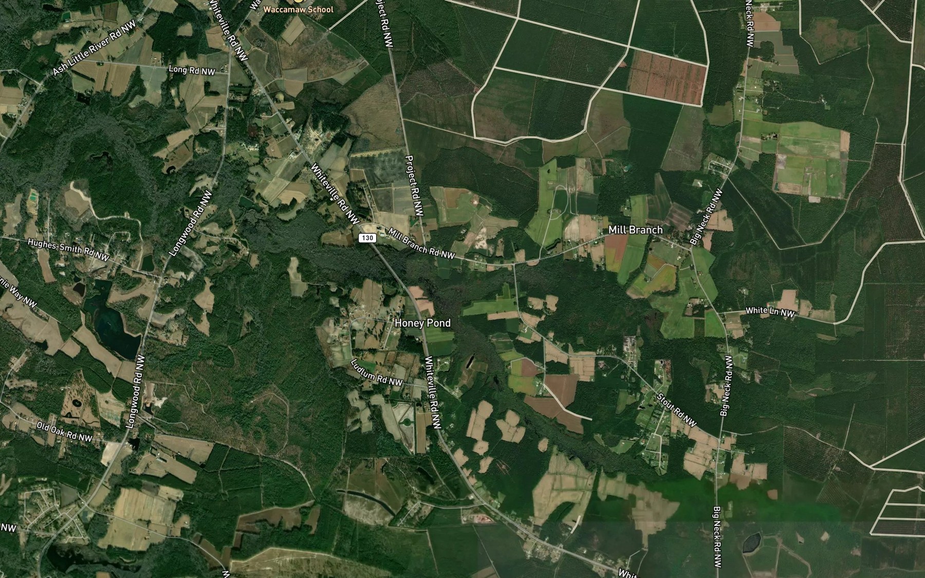 Satellite map of the Mill Branch