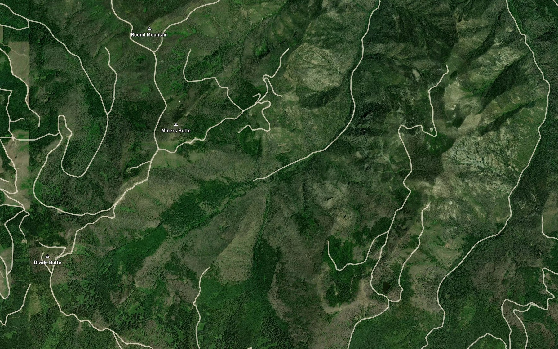 Satellite map of the Wear Creek