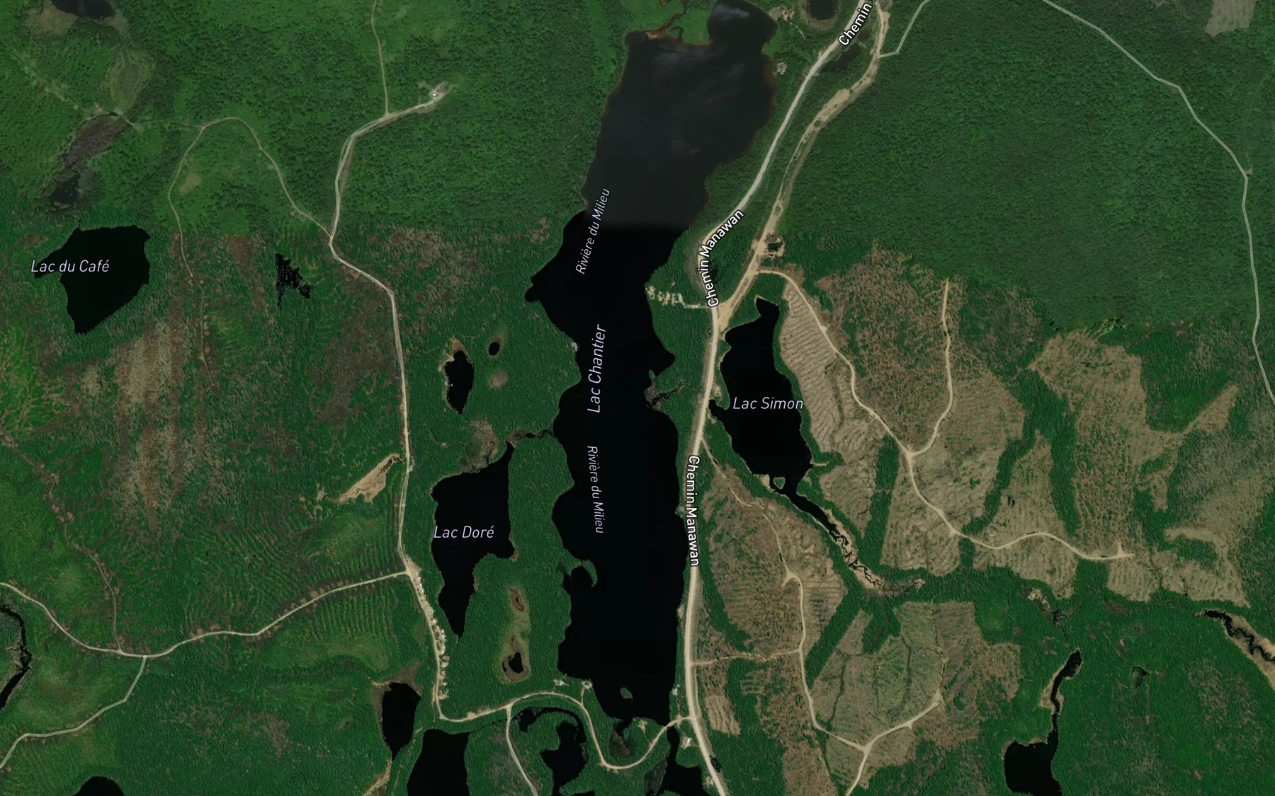 Satellite map of the Lac Chantier