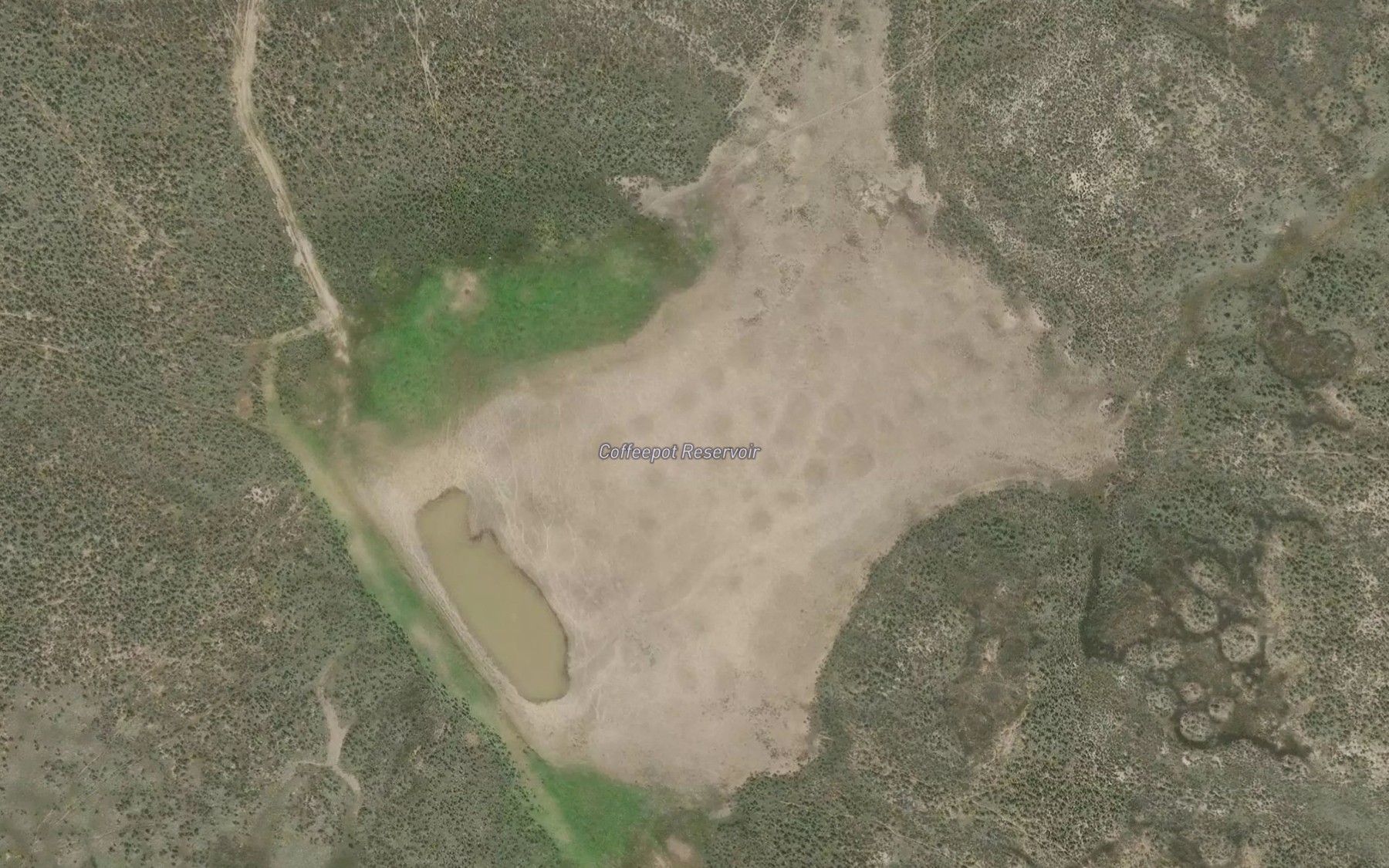Satellite map of the Coffeepot Reservoir