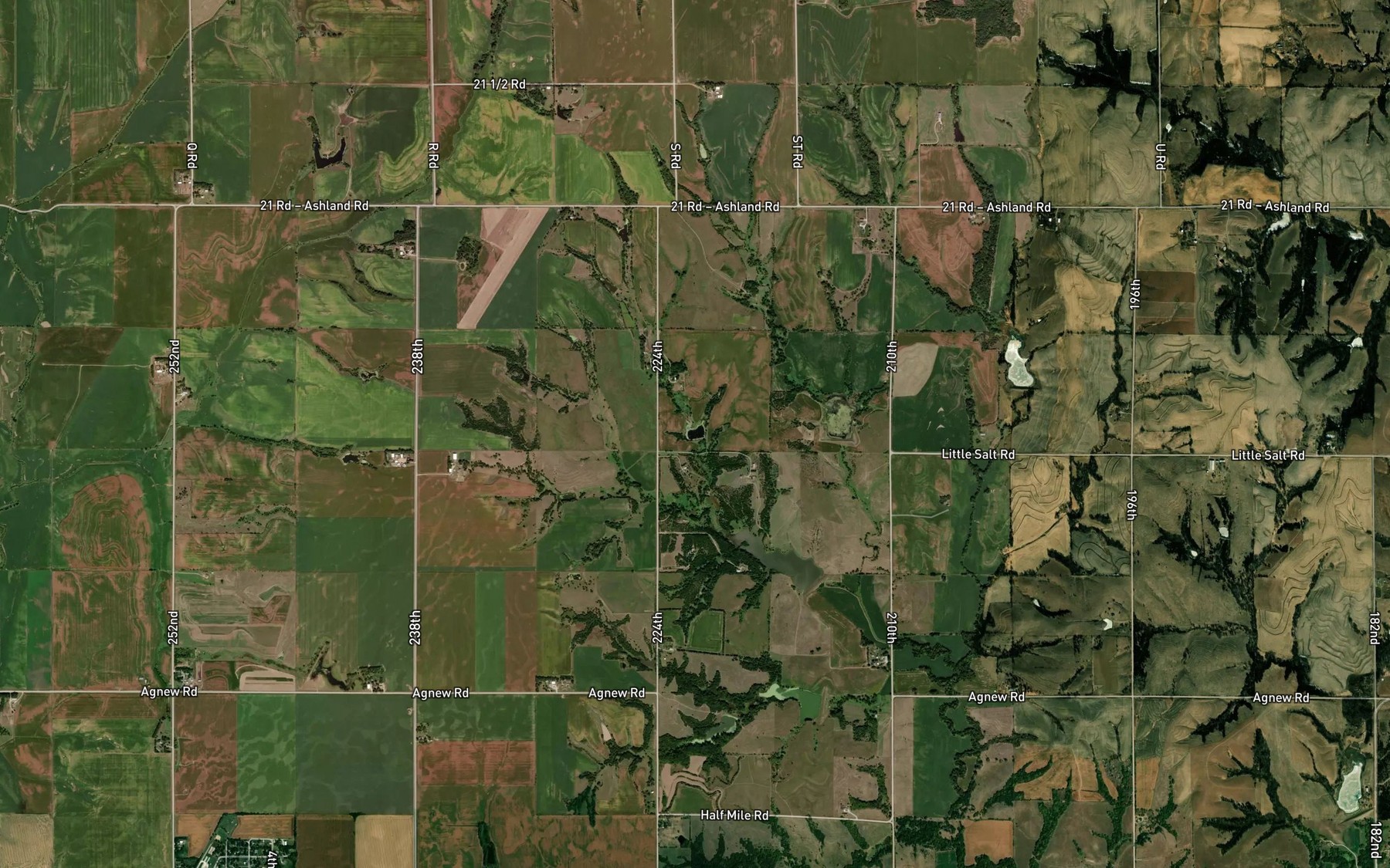 Satellite map of the Pruss Reservoir