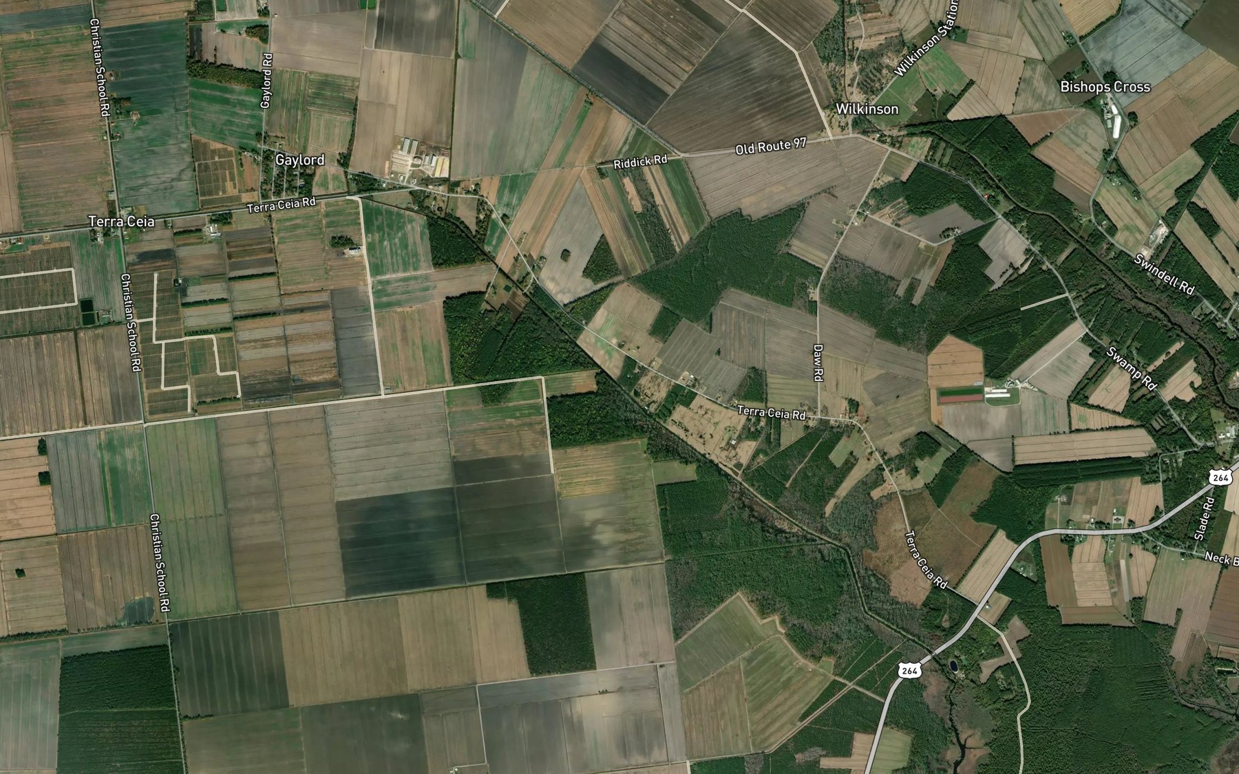 Satellite map of the Broad Creek Canal