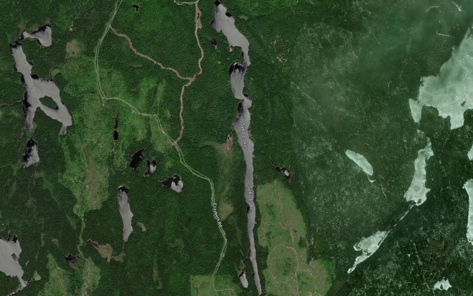 Satellite map of the Syko Lake