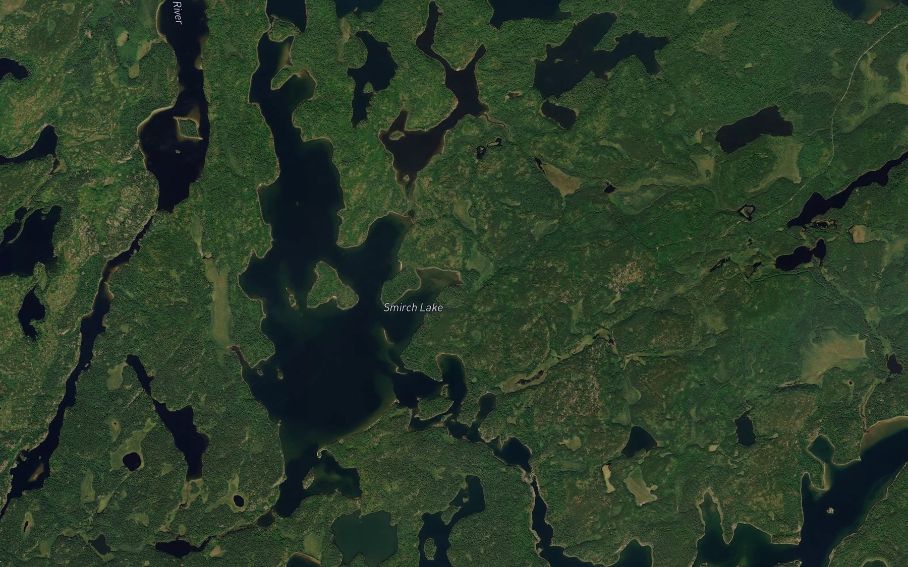 Satellite map of the Smirch Lake