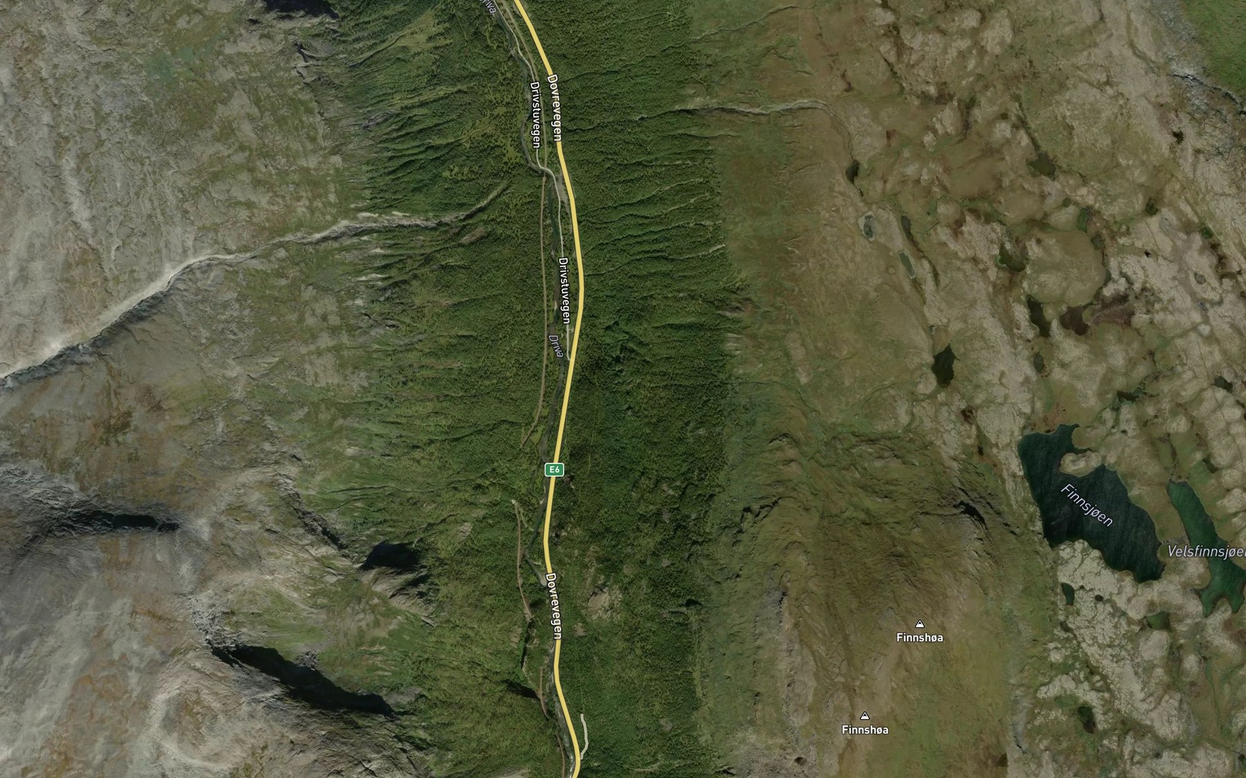 Satellite map of the Hesthagabekken