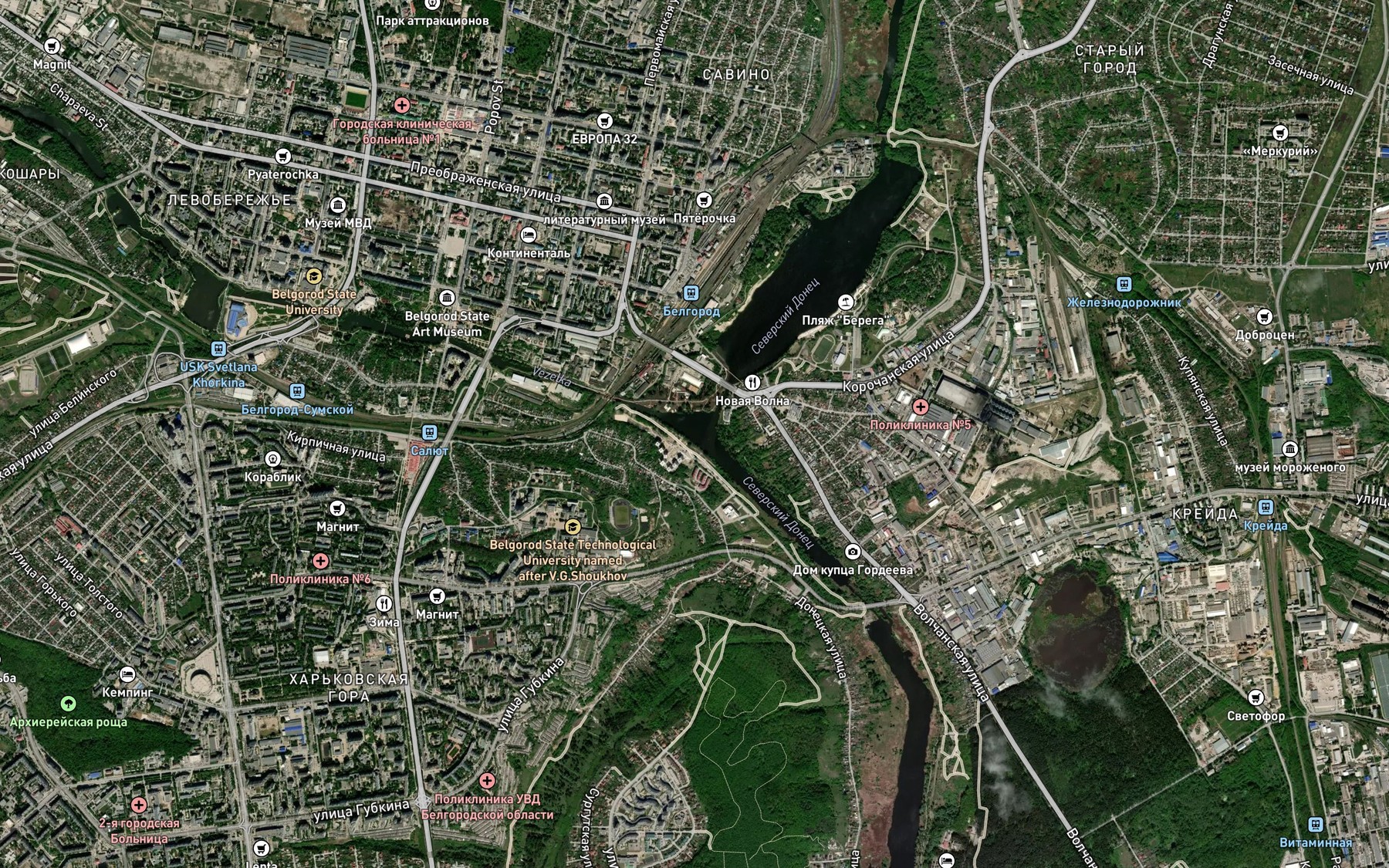 Satellite map of the Vezelka