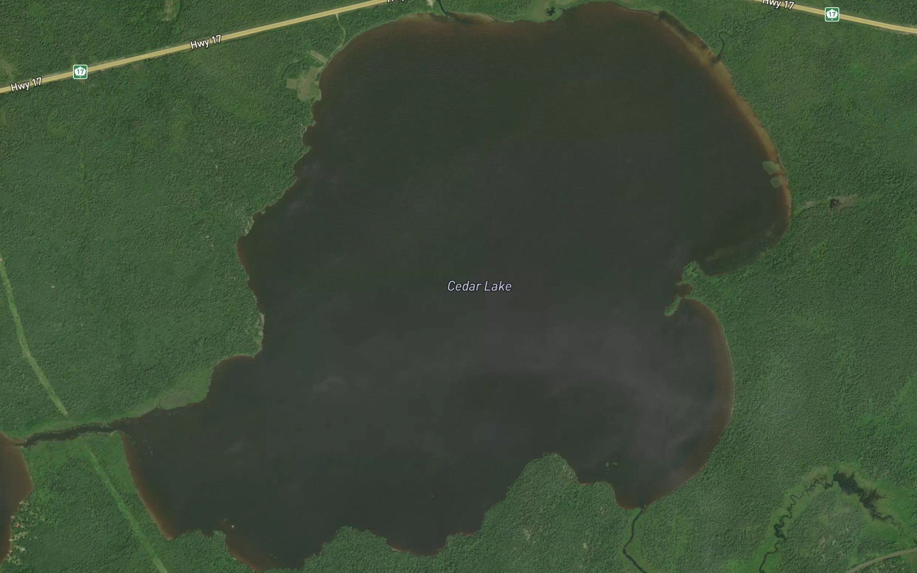 Satellite map of the Cedar Lake