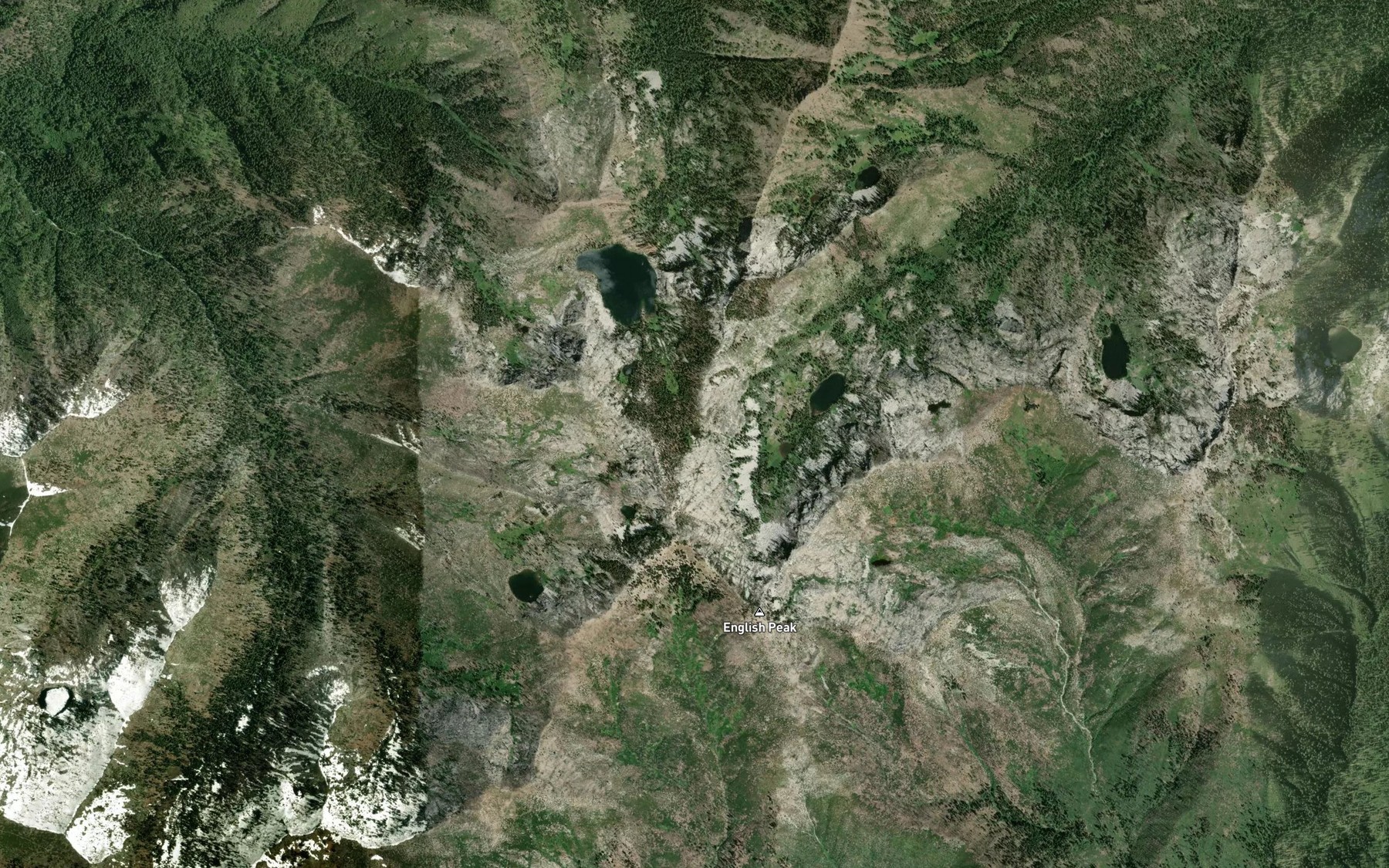 Satellite map of the Diamond Lake