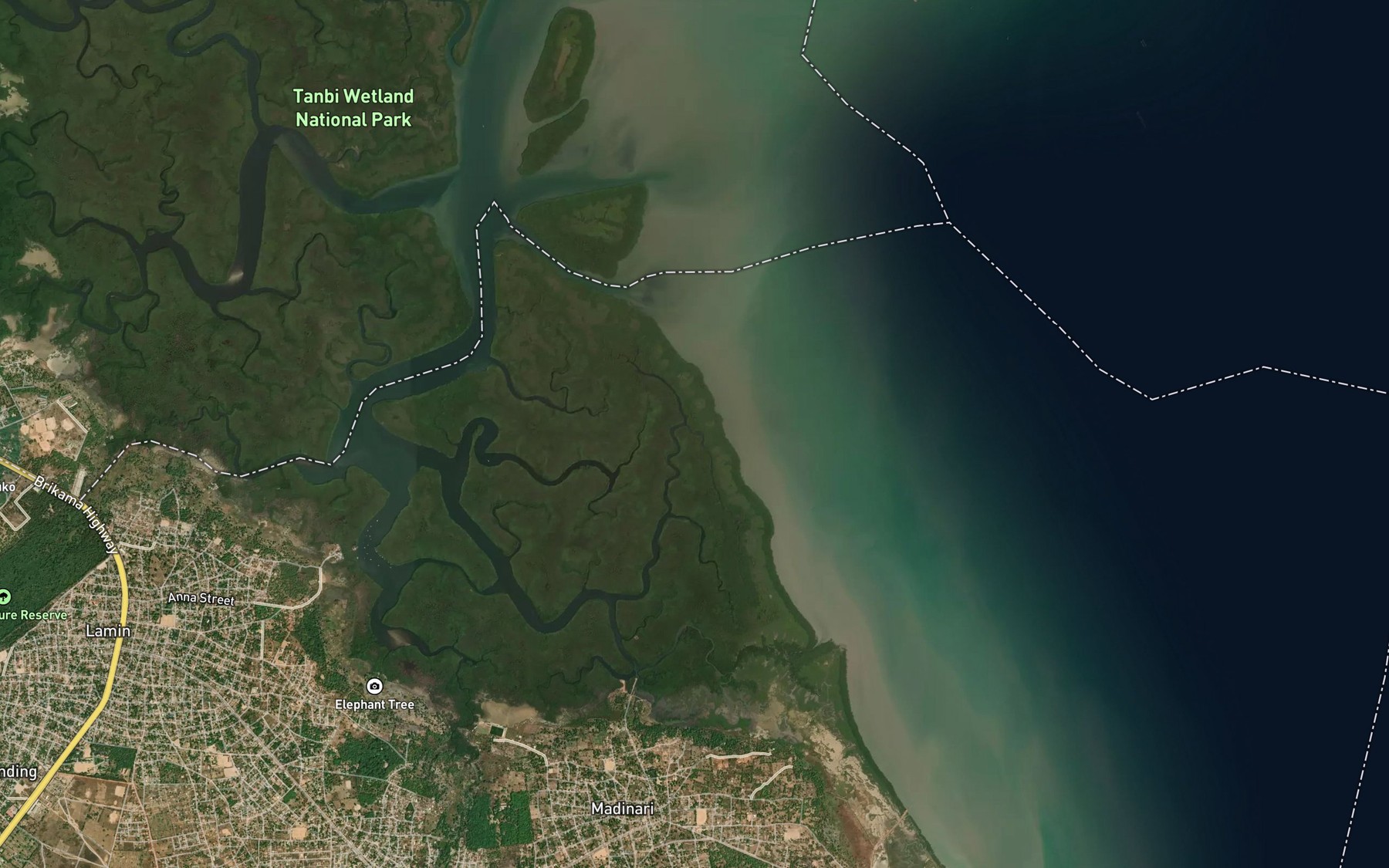 Satellite map of the Mandinari Flats