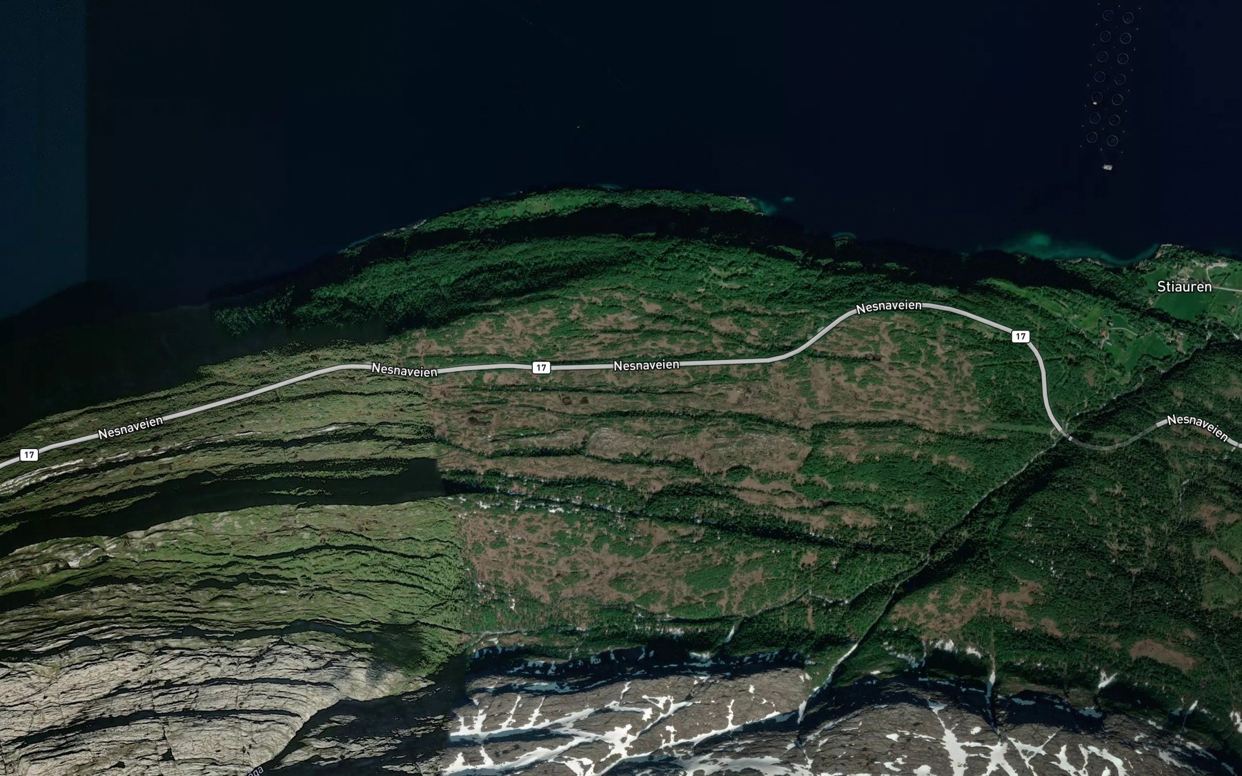 Satellite map of the Honaga