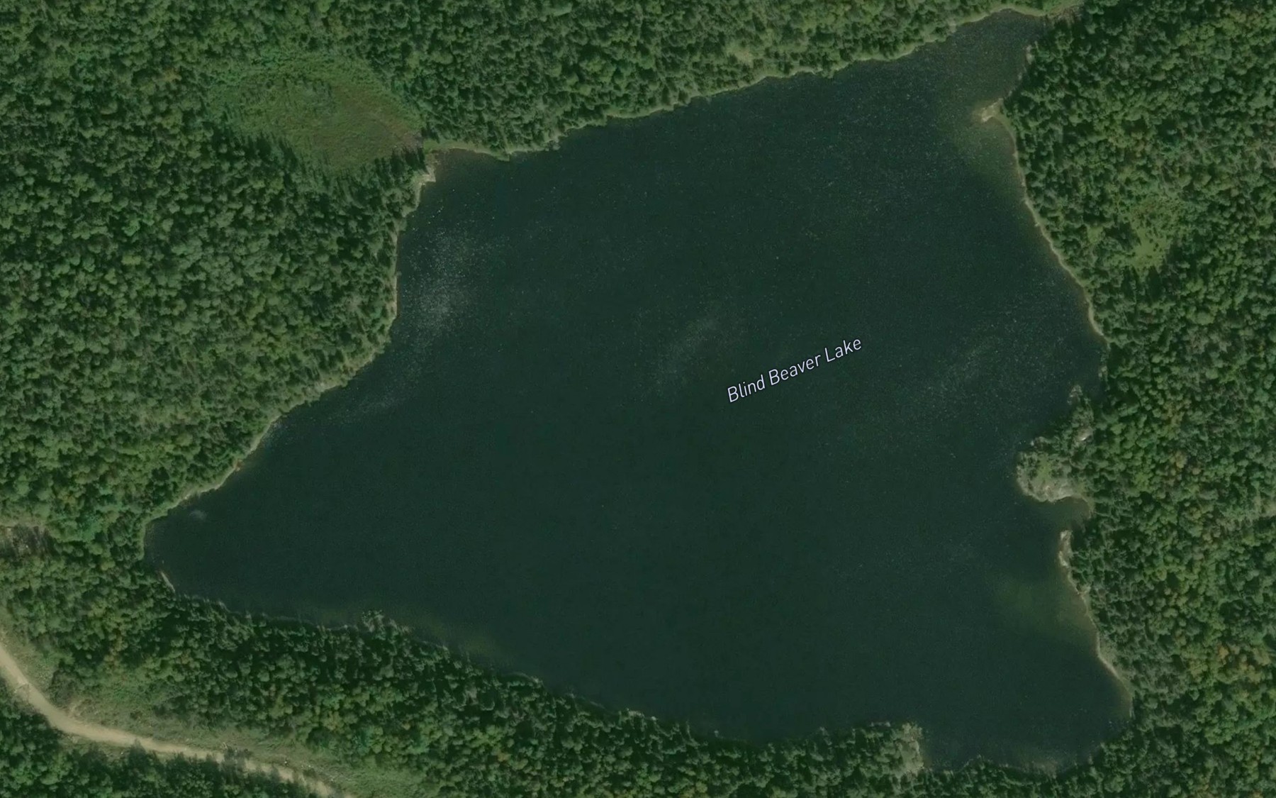 Satellite map of the Blind Beaver Lake