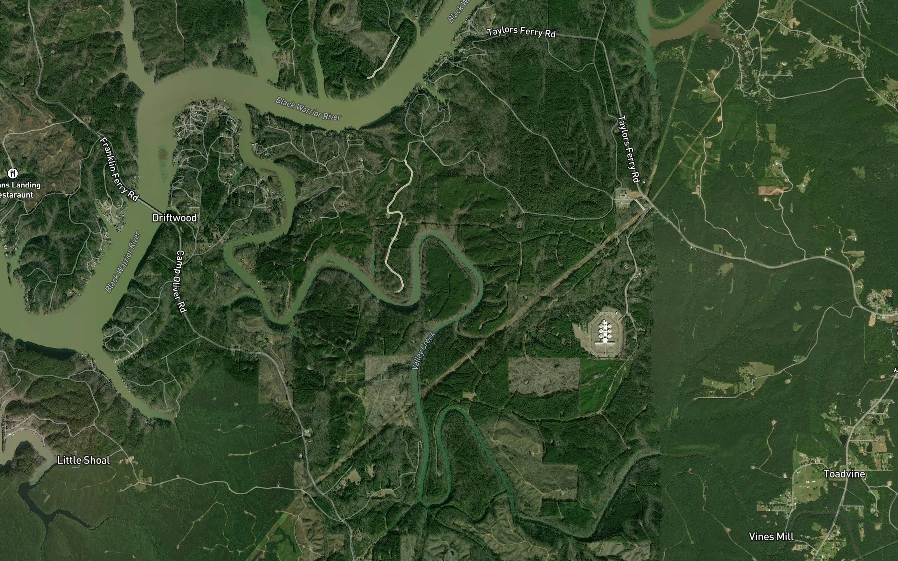 Satellite map of the Leeann Bend