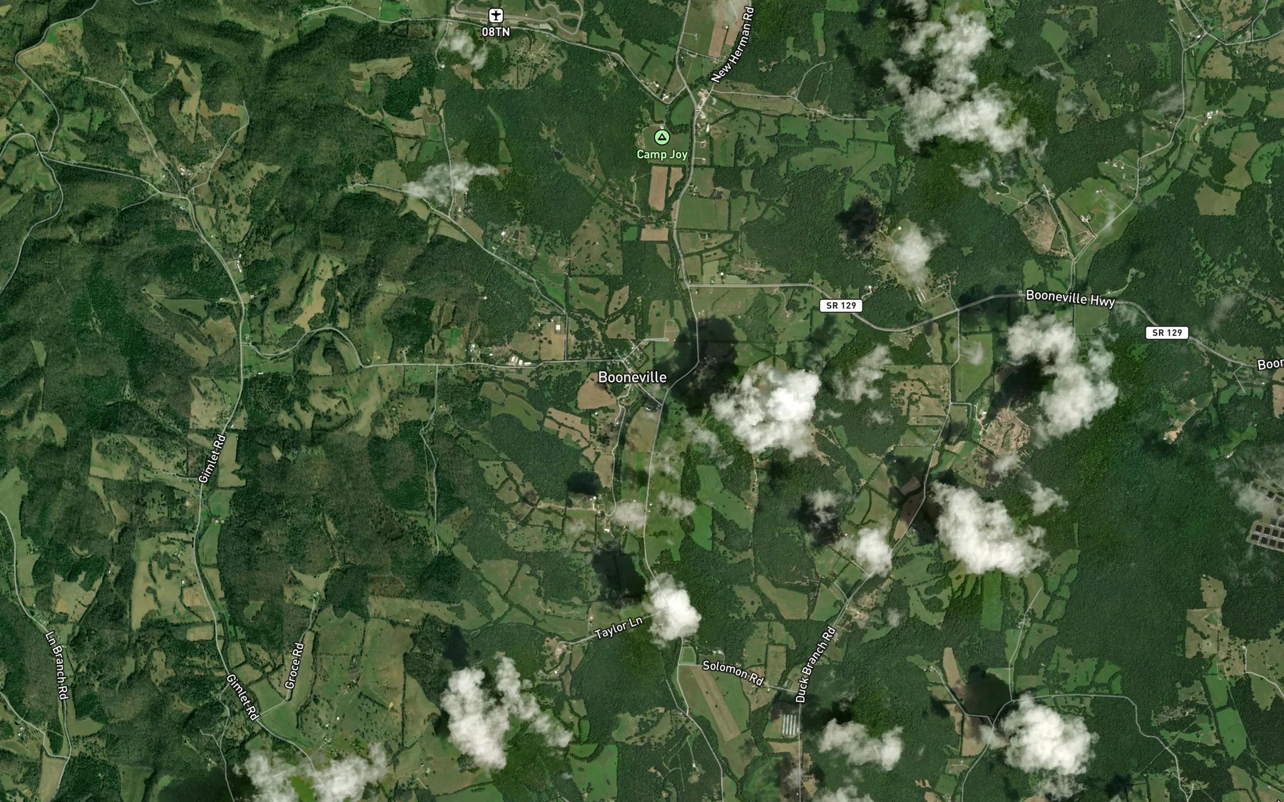 Satellite map of the Bailey Branch