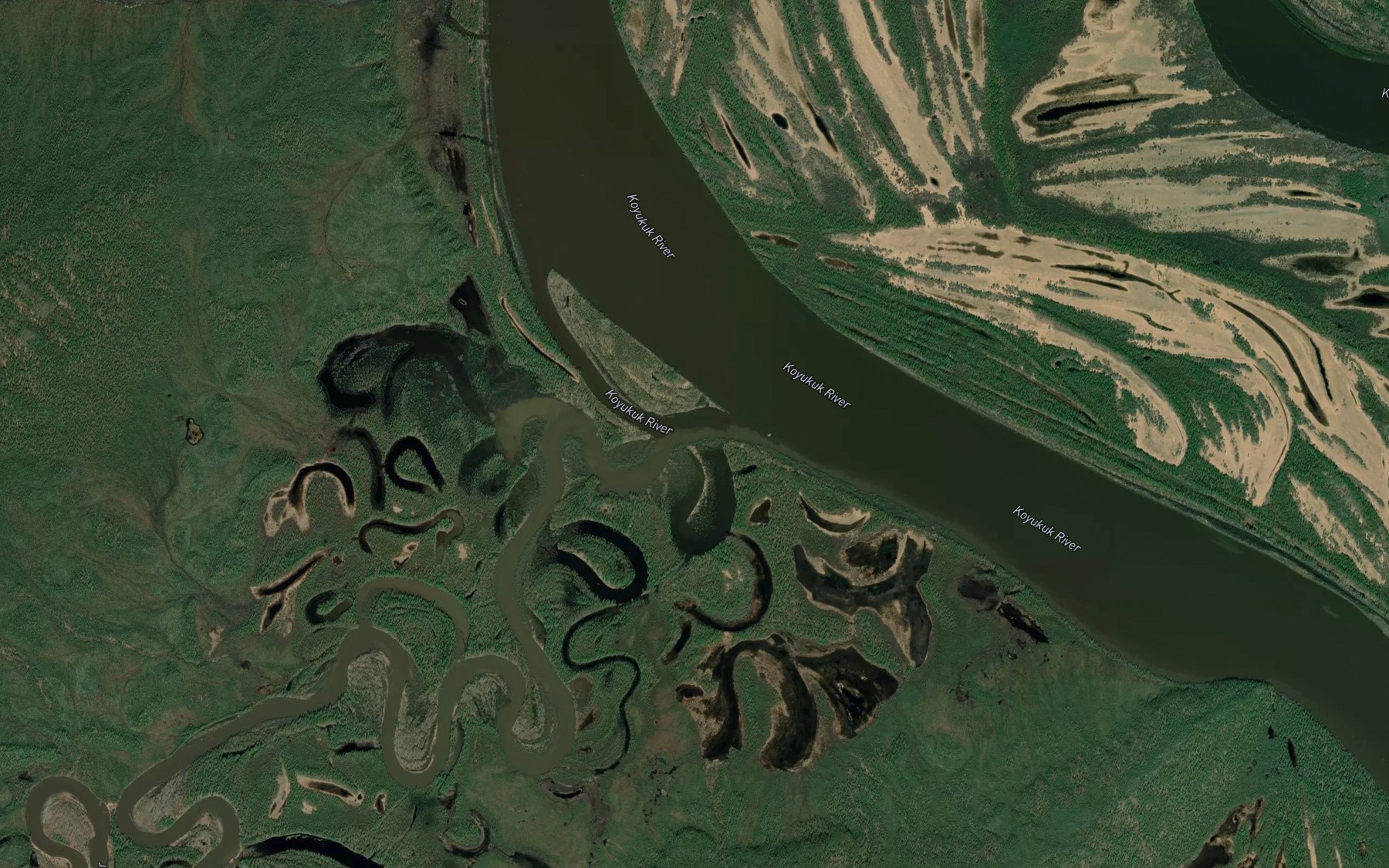 Satellite map of the Gisasa River