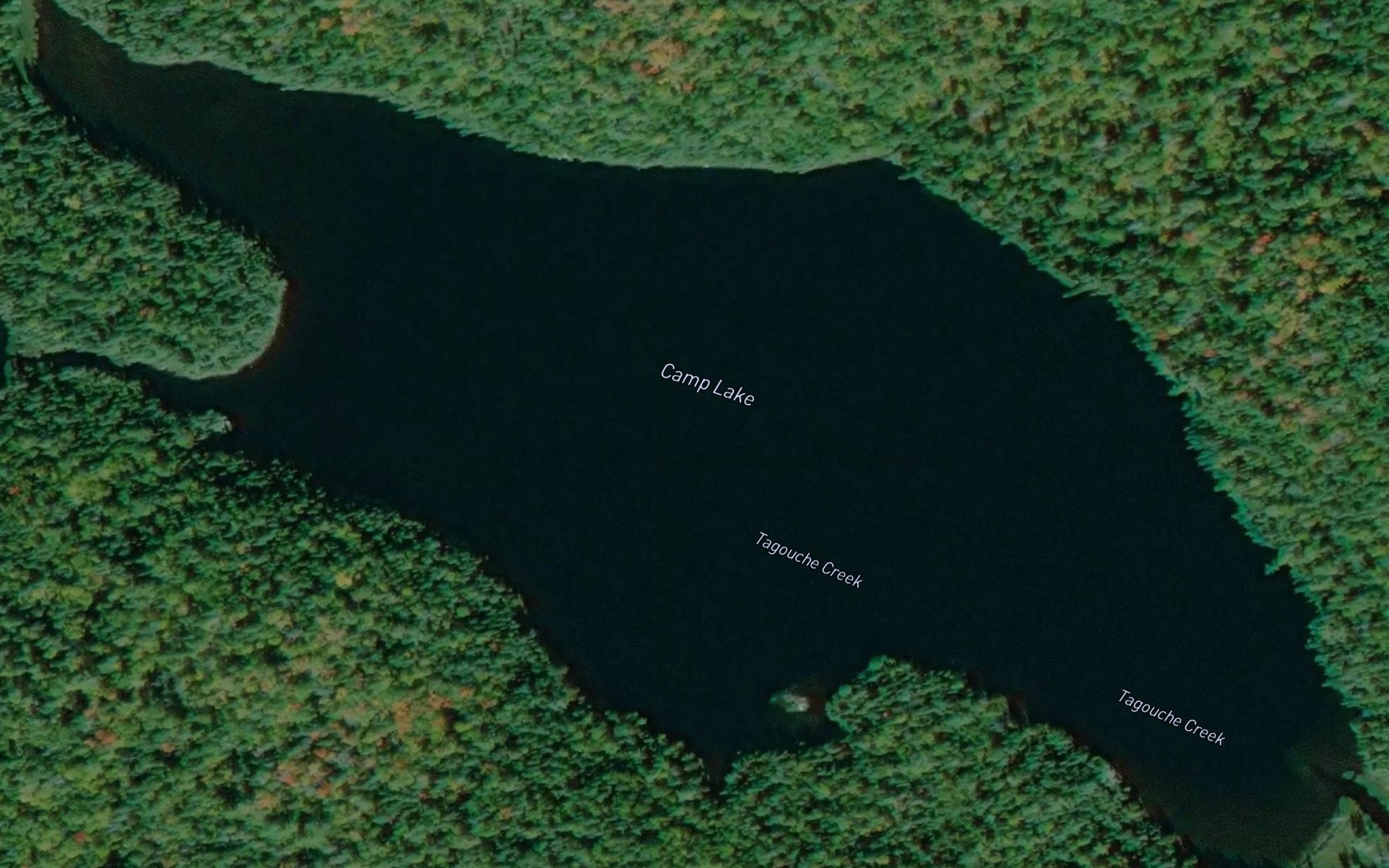 Satellite map of the Camp Lake