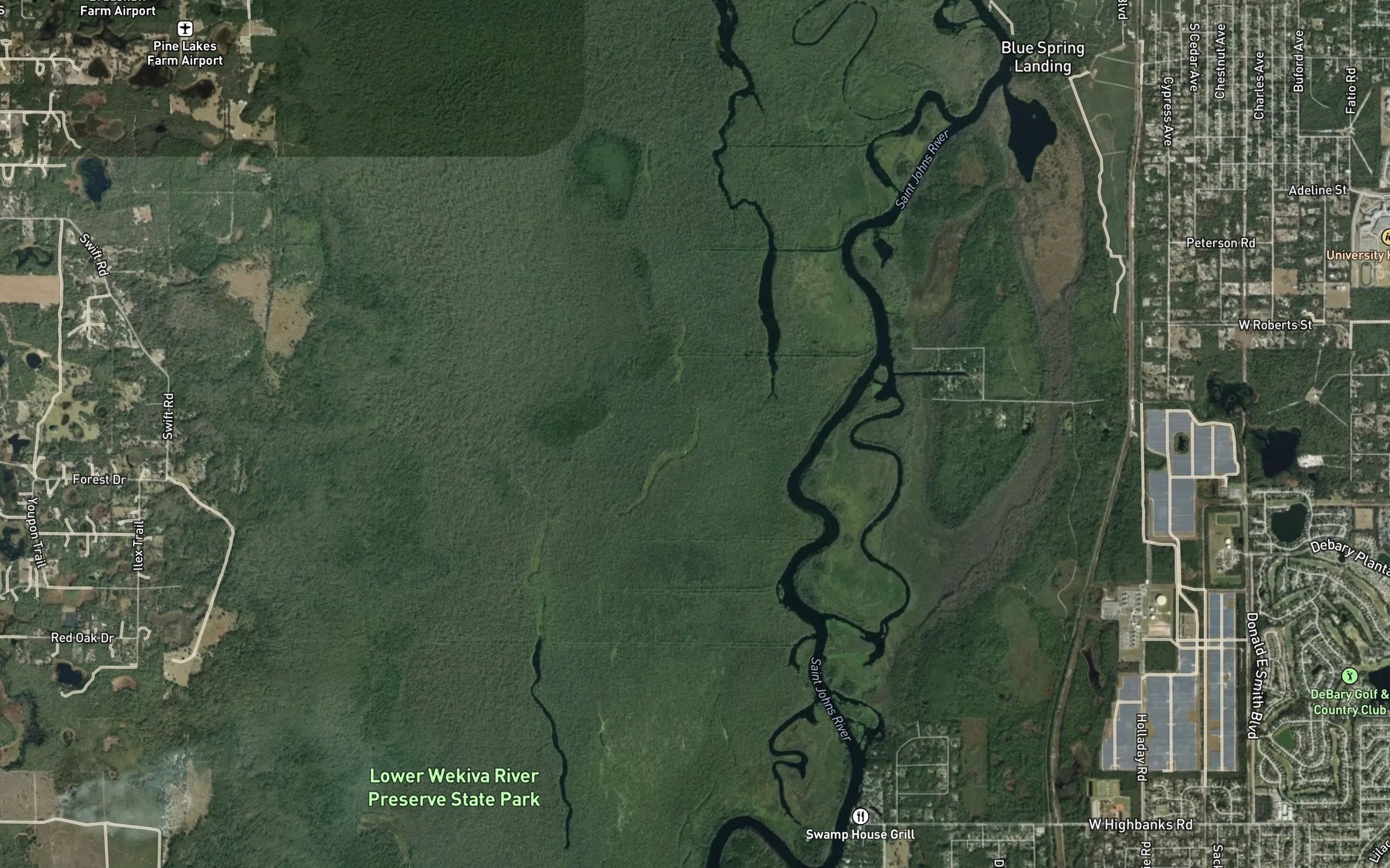 Satellite map of the Banana River