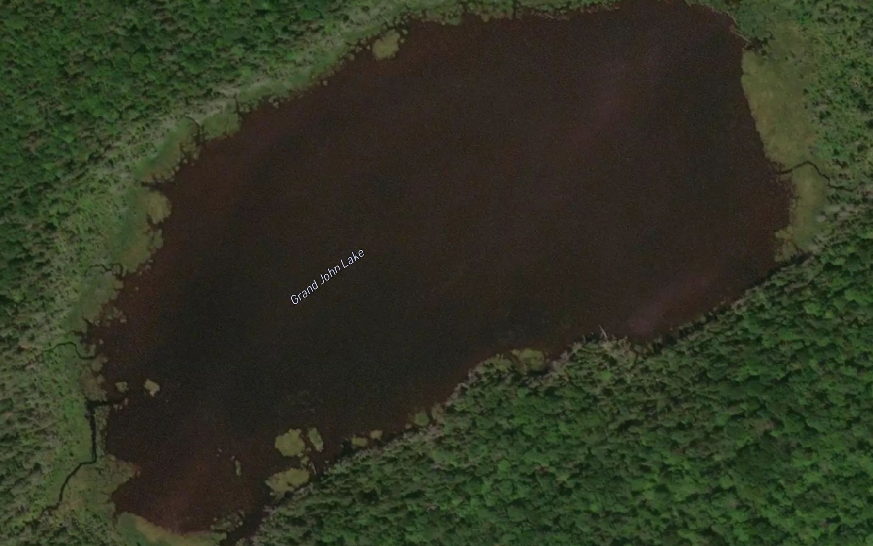 Satellite map of the Grand John Lake