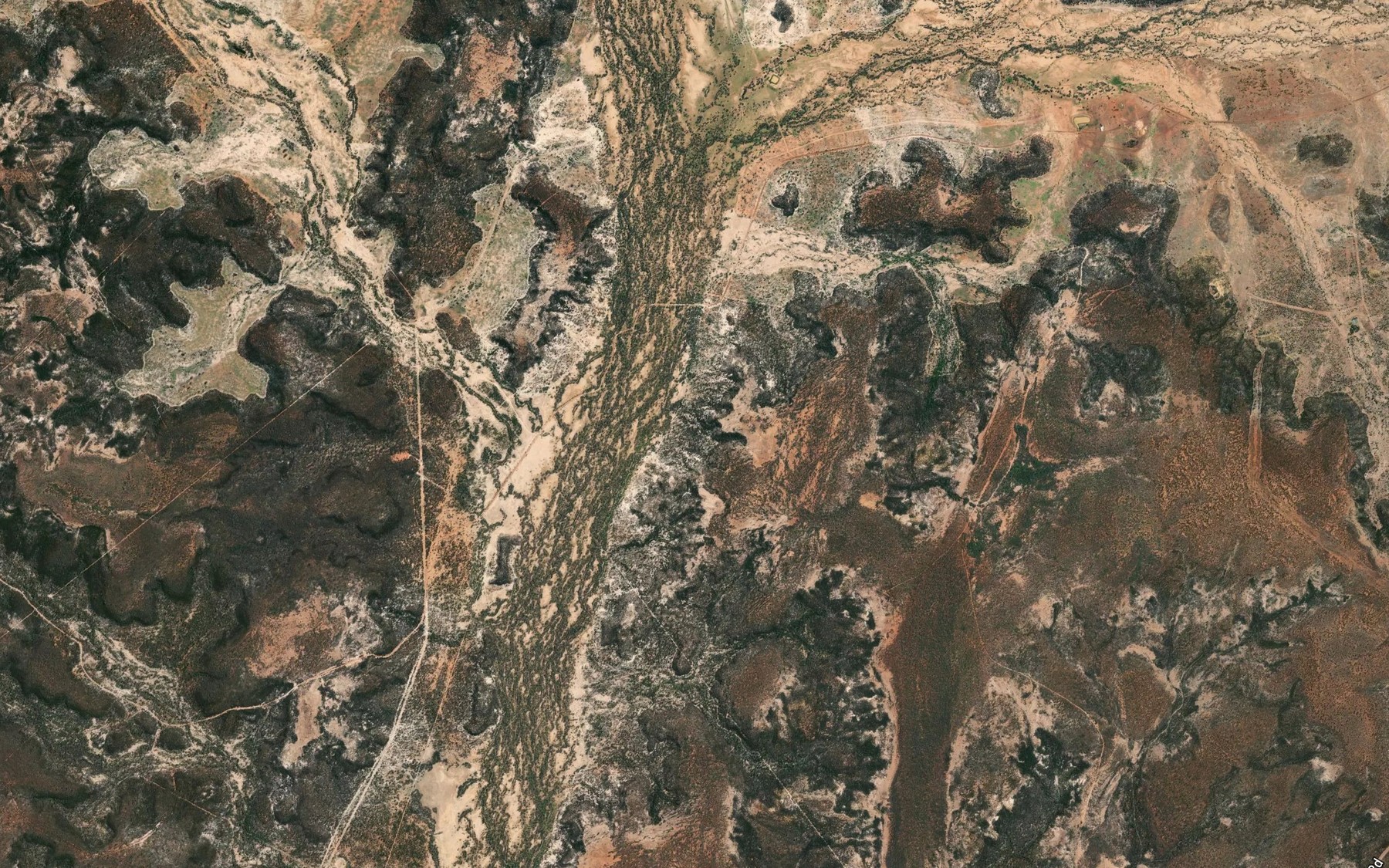 Satellite map of the Davey Creek