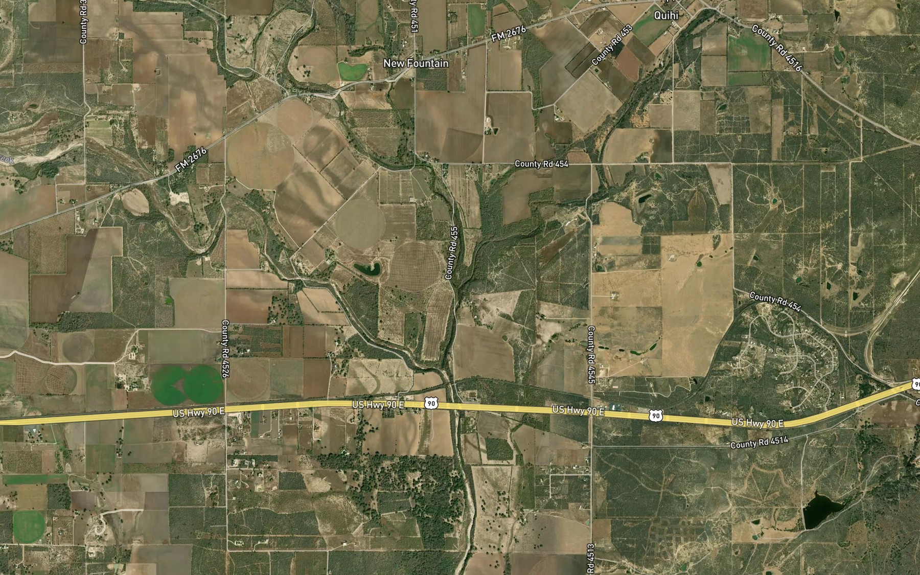 Satellite map of the Quihi Creek