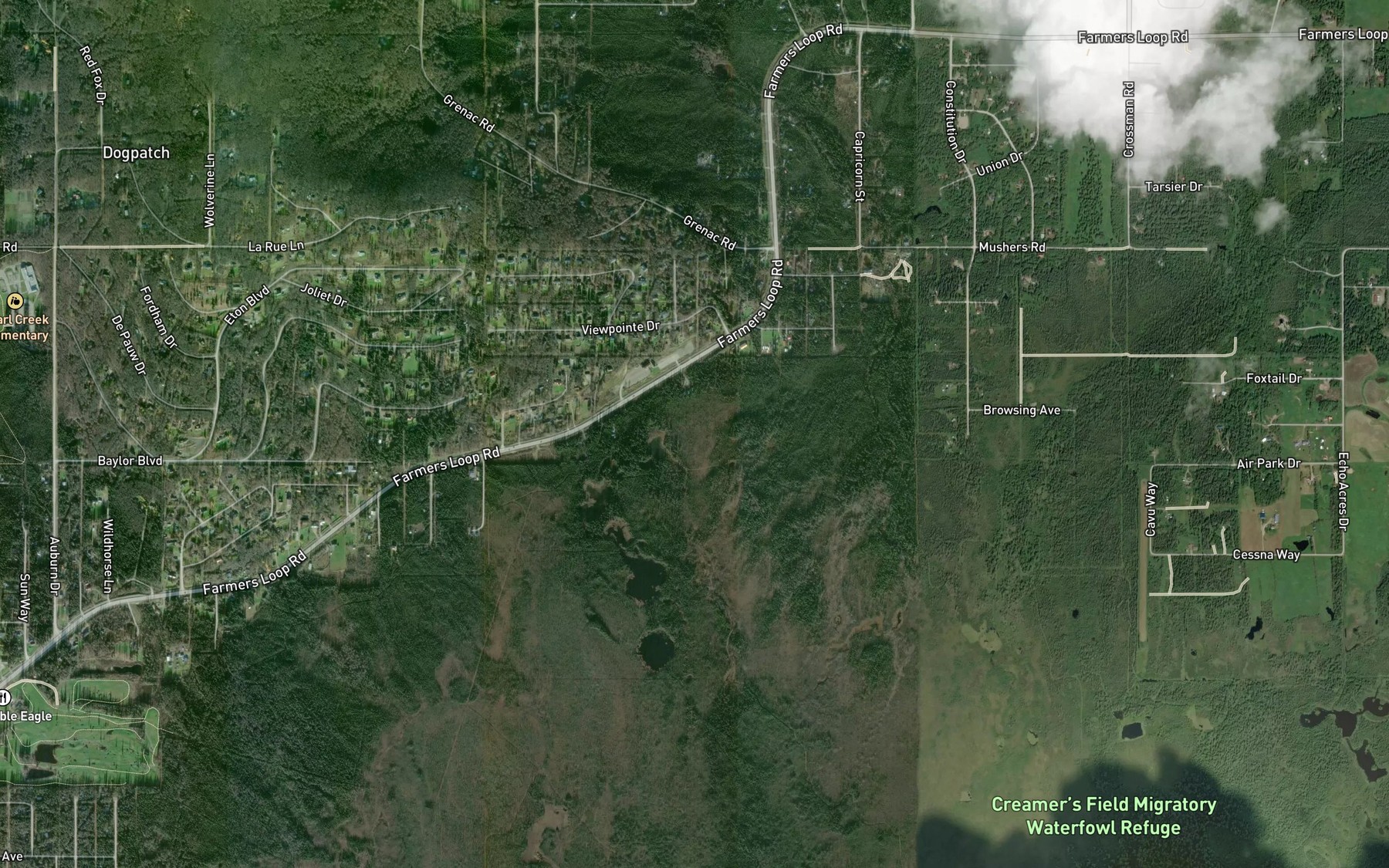 Satellite map of the Lake Paul