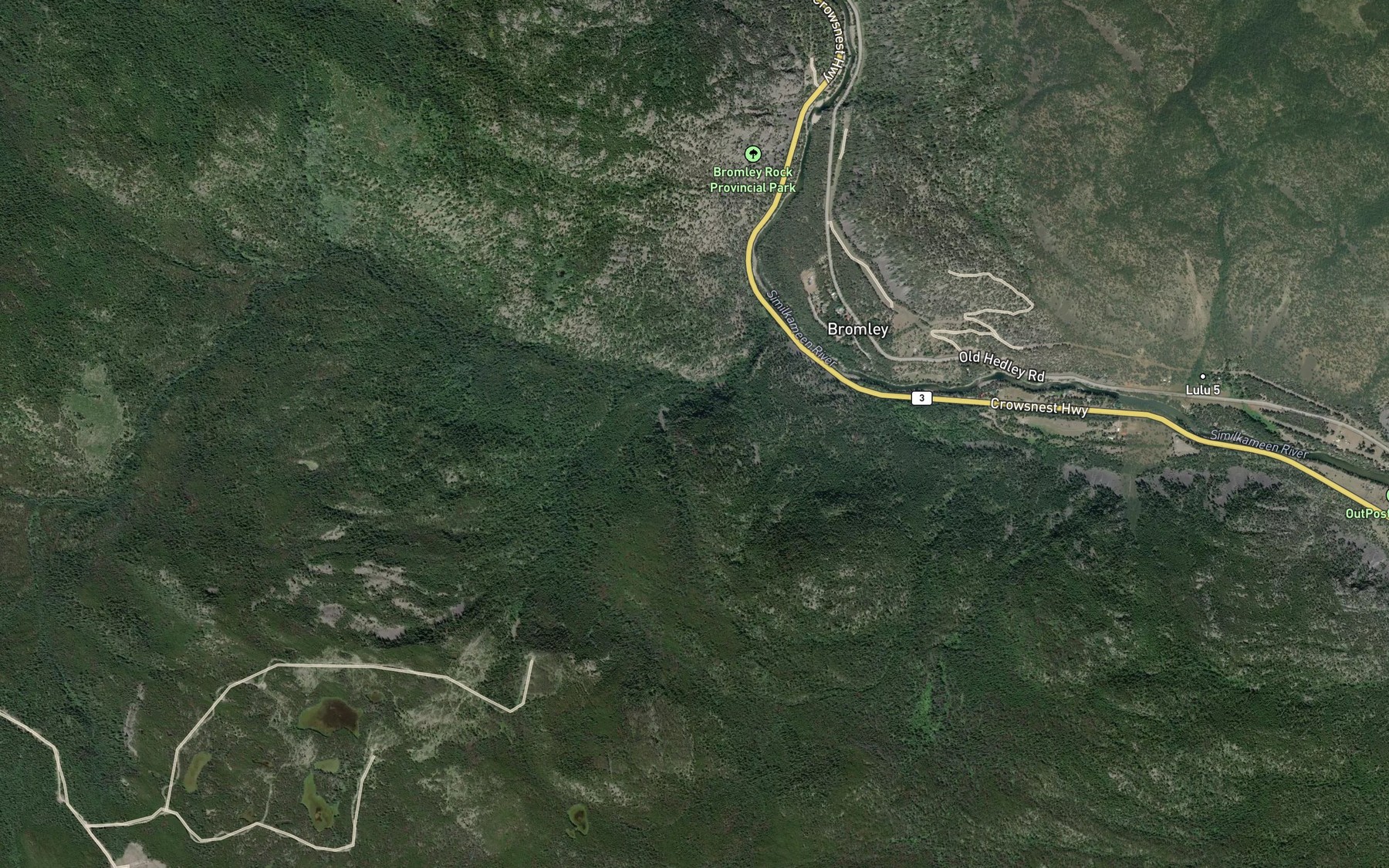 Satellite map of the Soukup Creek