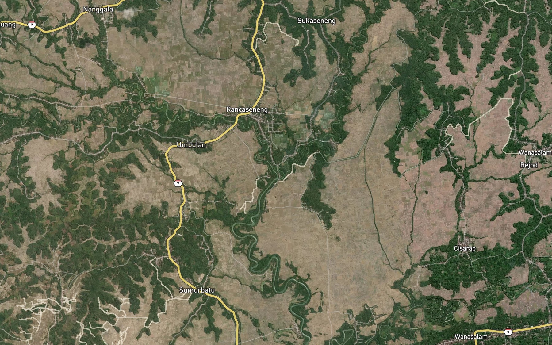 Satellite map of the Ci Cangkorek