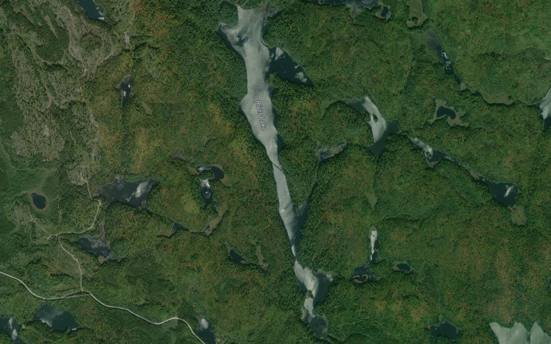 Satellite map of the River Lake