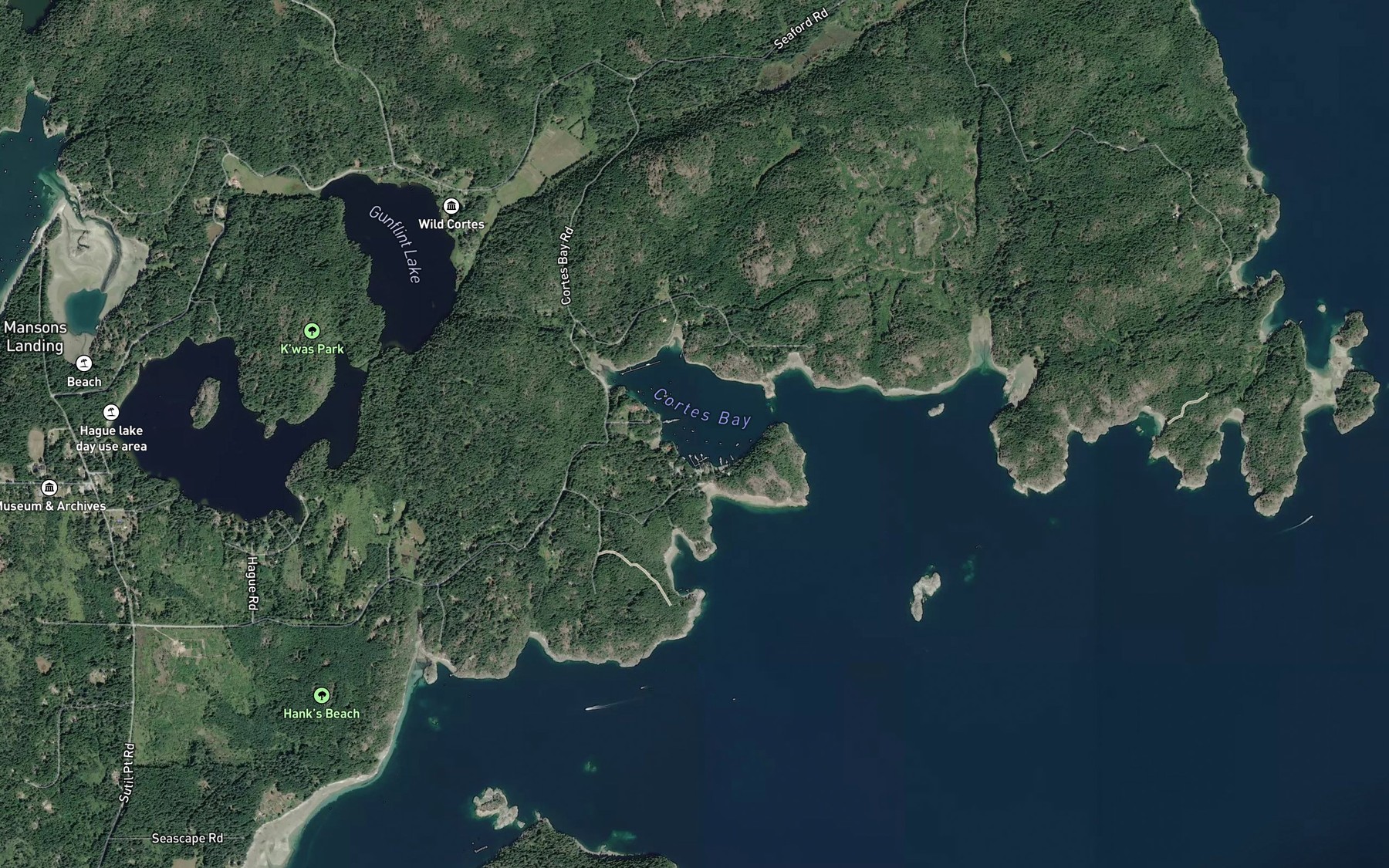 Satellite map of the Cortes Bay Waterdrome