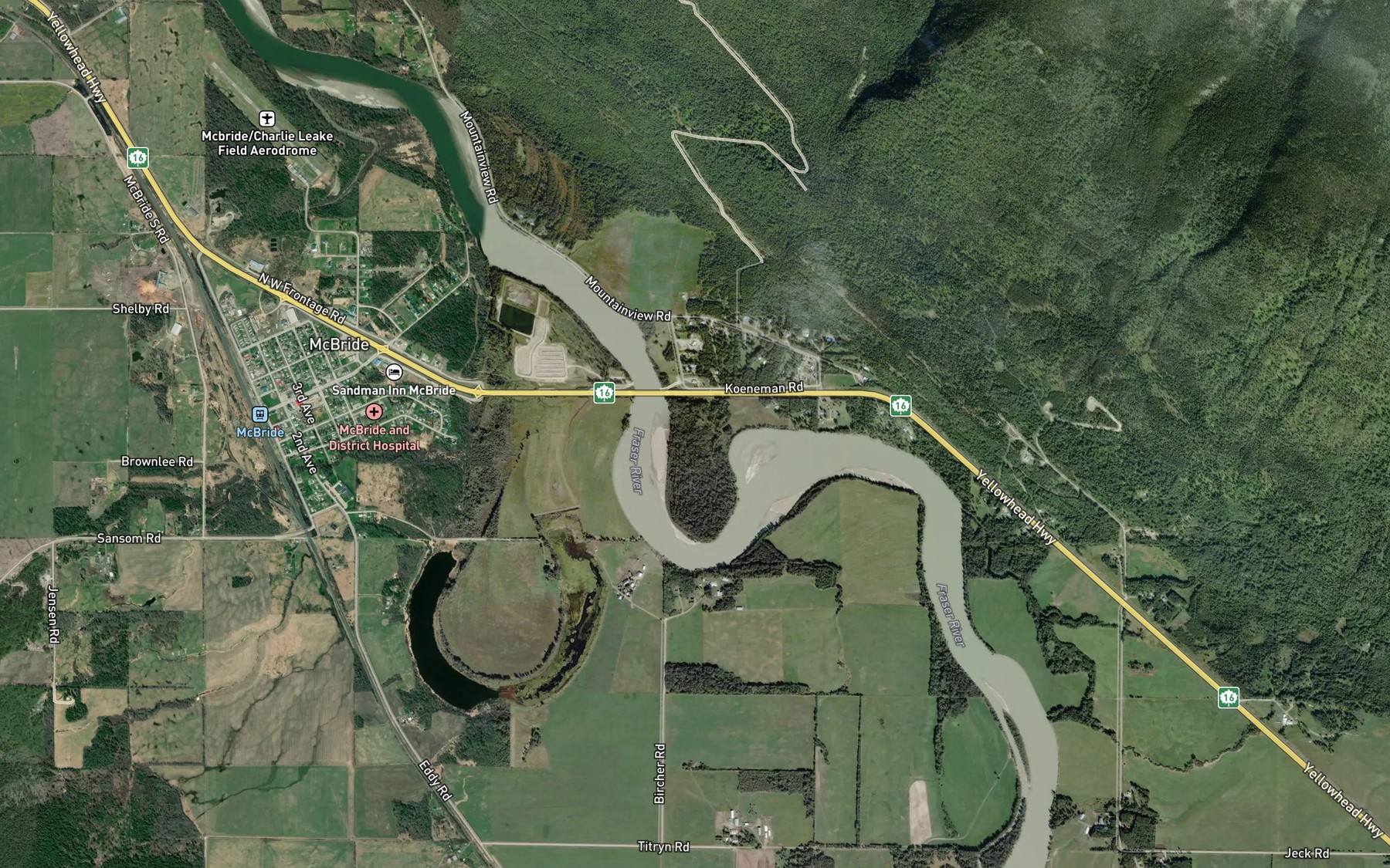 Satellite map of the Rainbow Creek