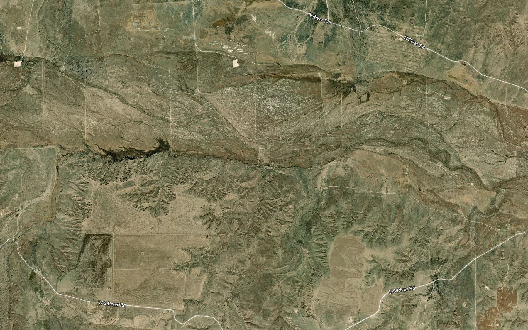 Satellite map of the Home Ranch Creek