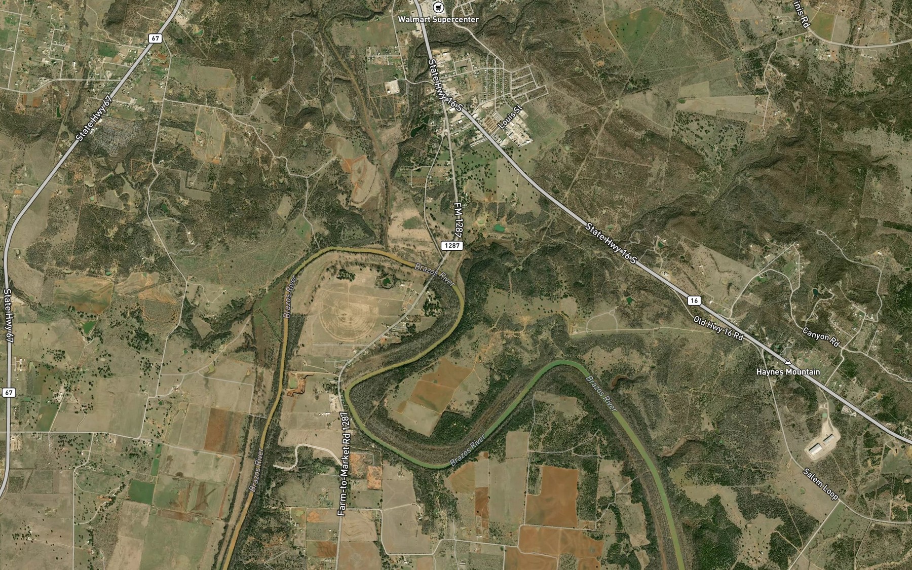 Satellite map of the Flatrock Creek
