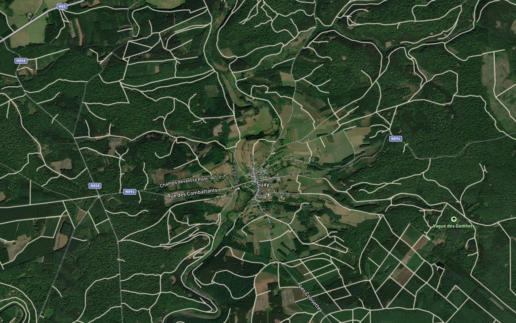 Satellite map of the Tilly