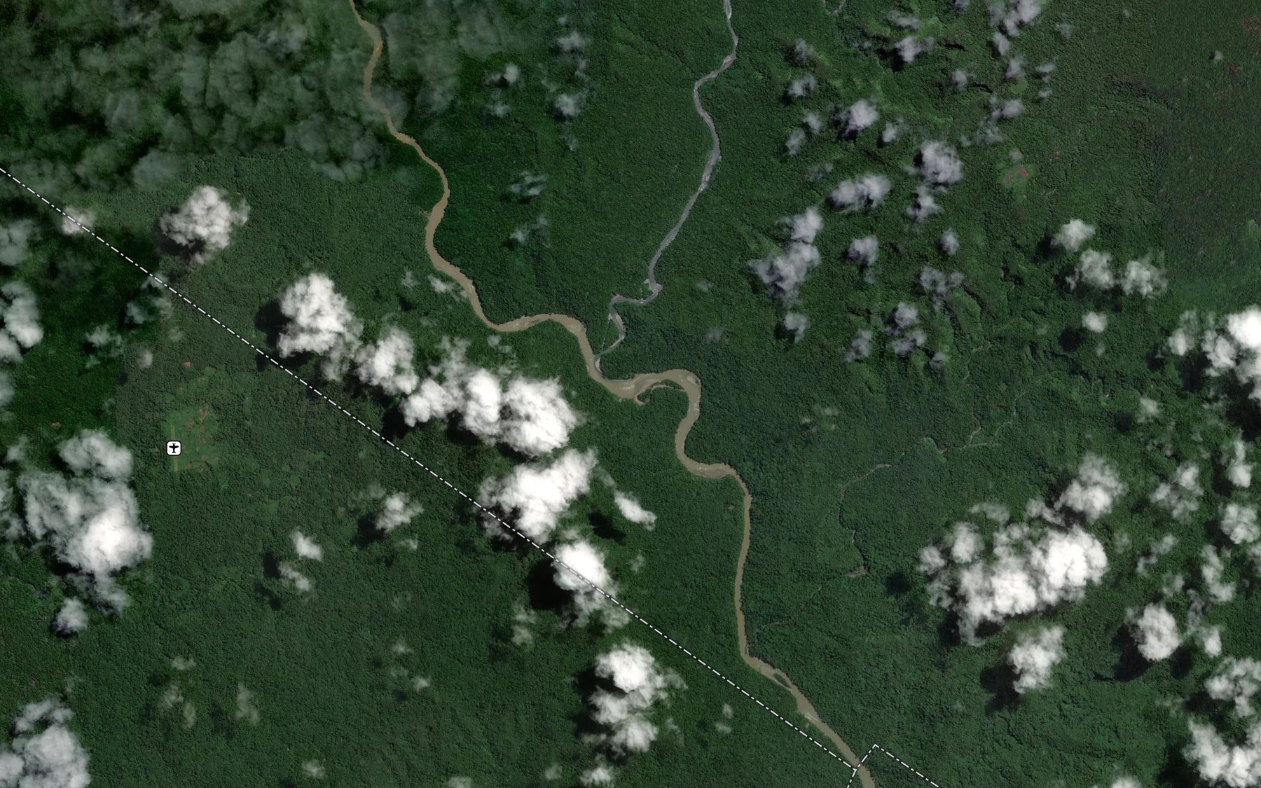 Satellite map of the Kaugel River