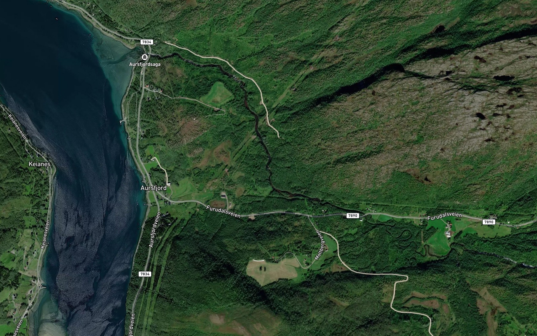 Satellite map of the Trollfossen