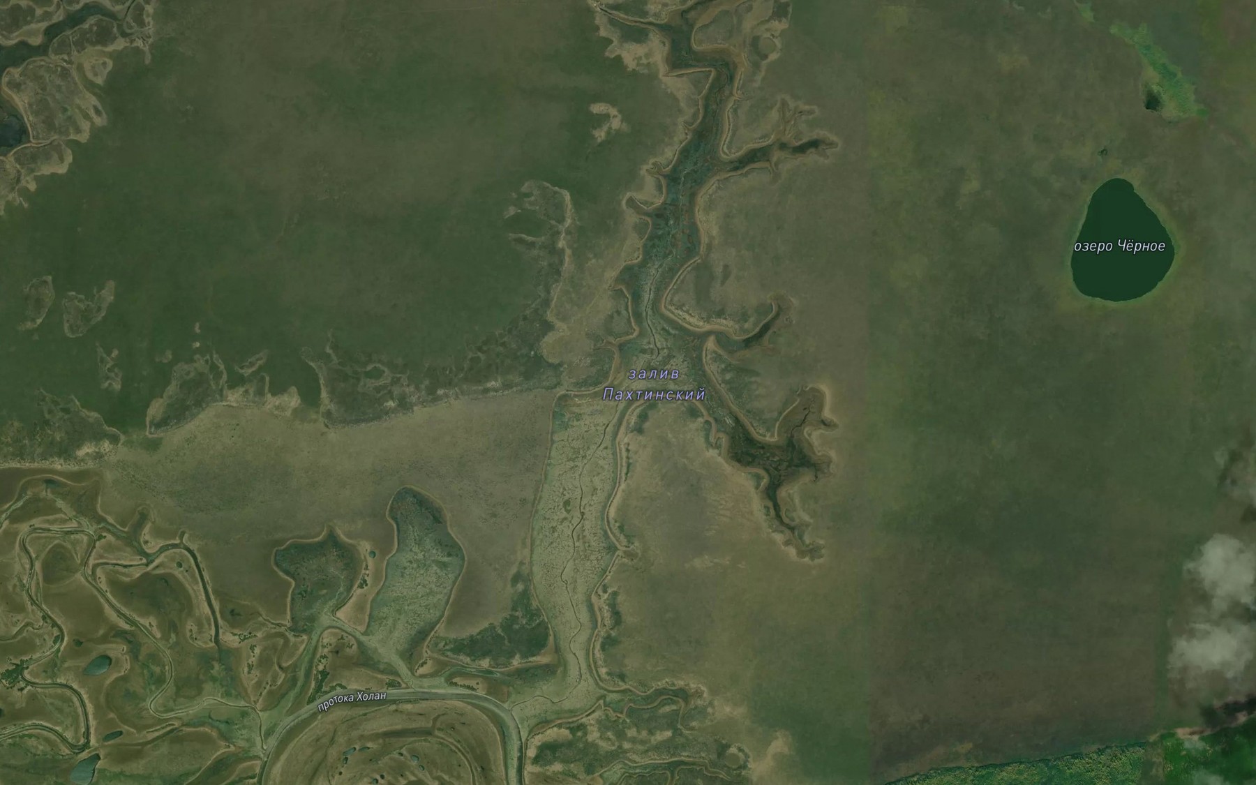 Satellite map of the Zaliv Pakhtinskiy