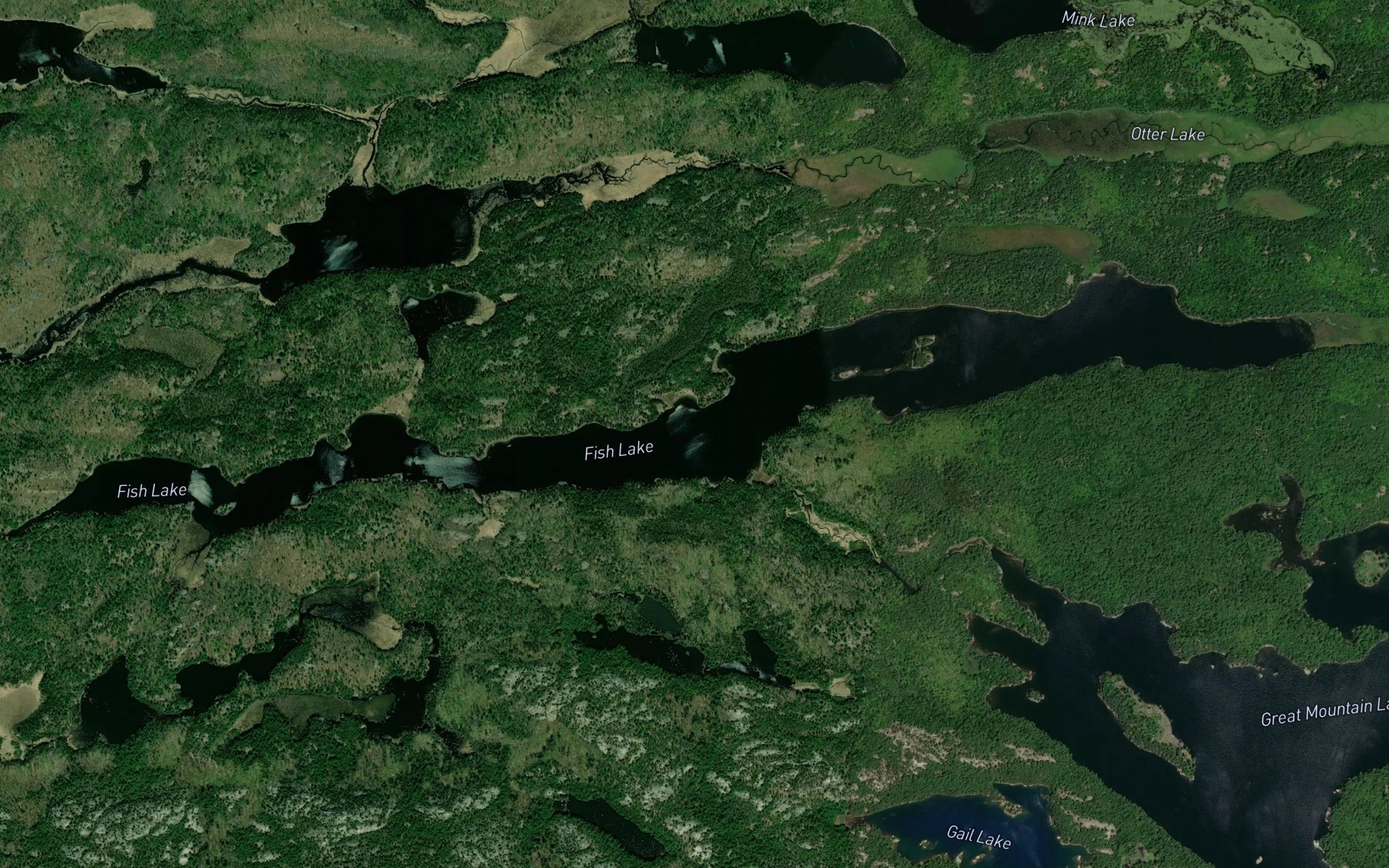 Satellite map of the Fish Lake