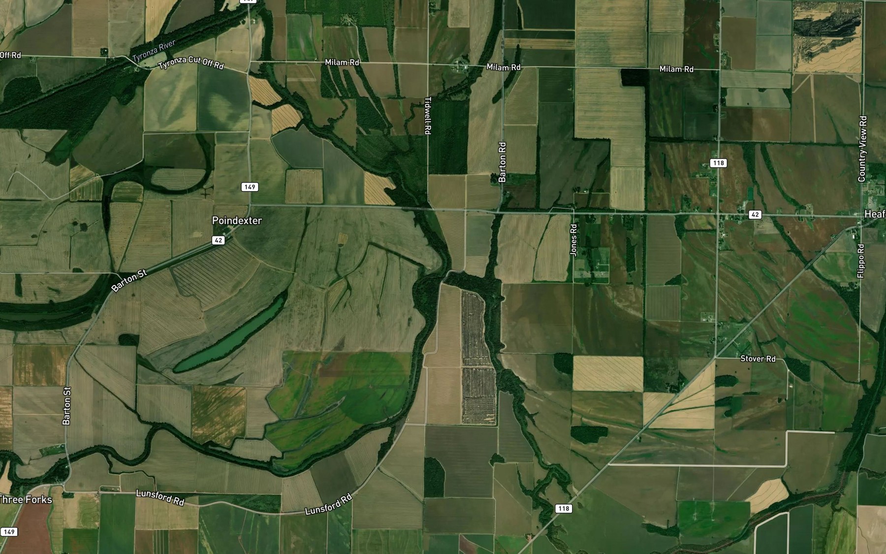 Satellite map of the Big Creek