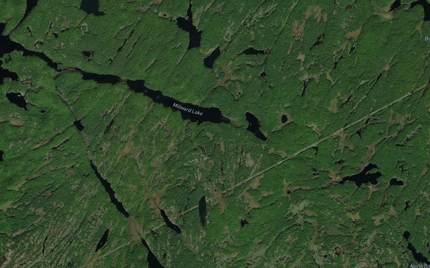 Satellite map of the Beer Creek