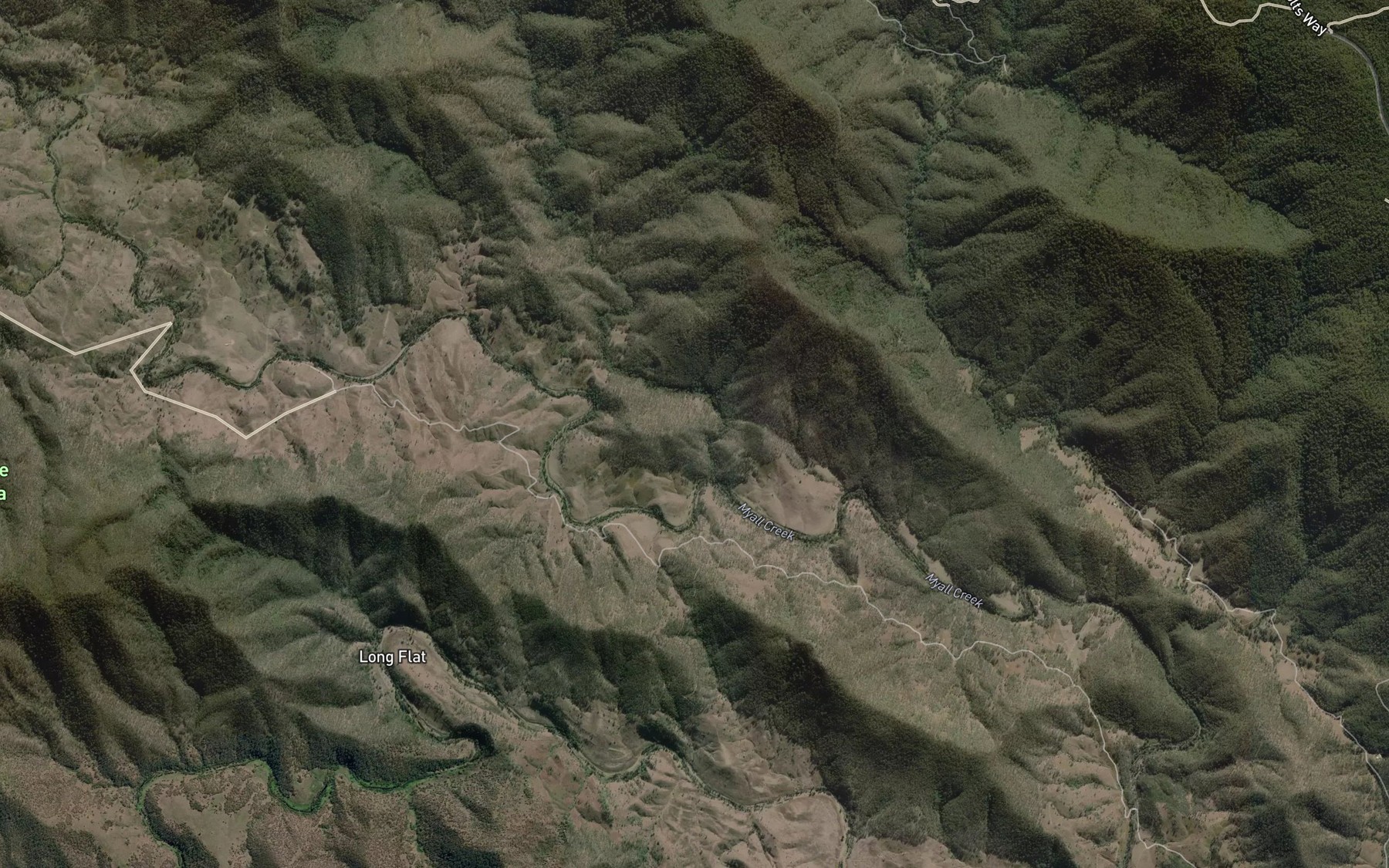 Satellite map of the Wild Cattle Creek