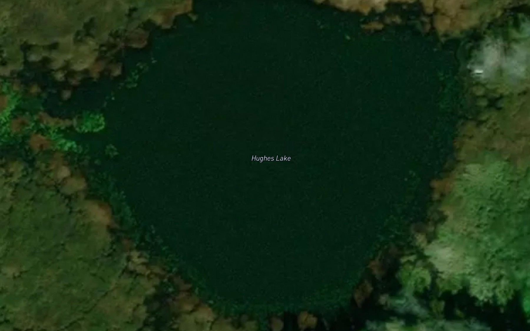 Satellite map of the Hughes Lake