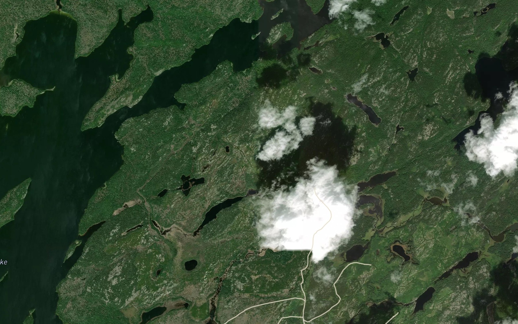 Satellite map of the Esnagi Lake