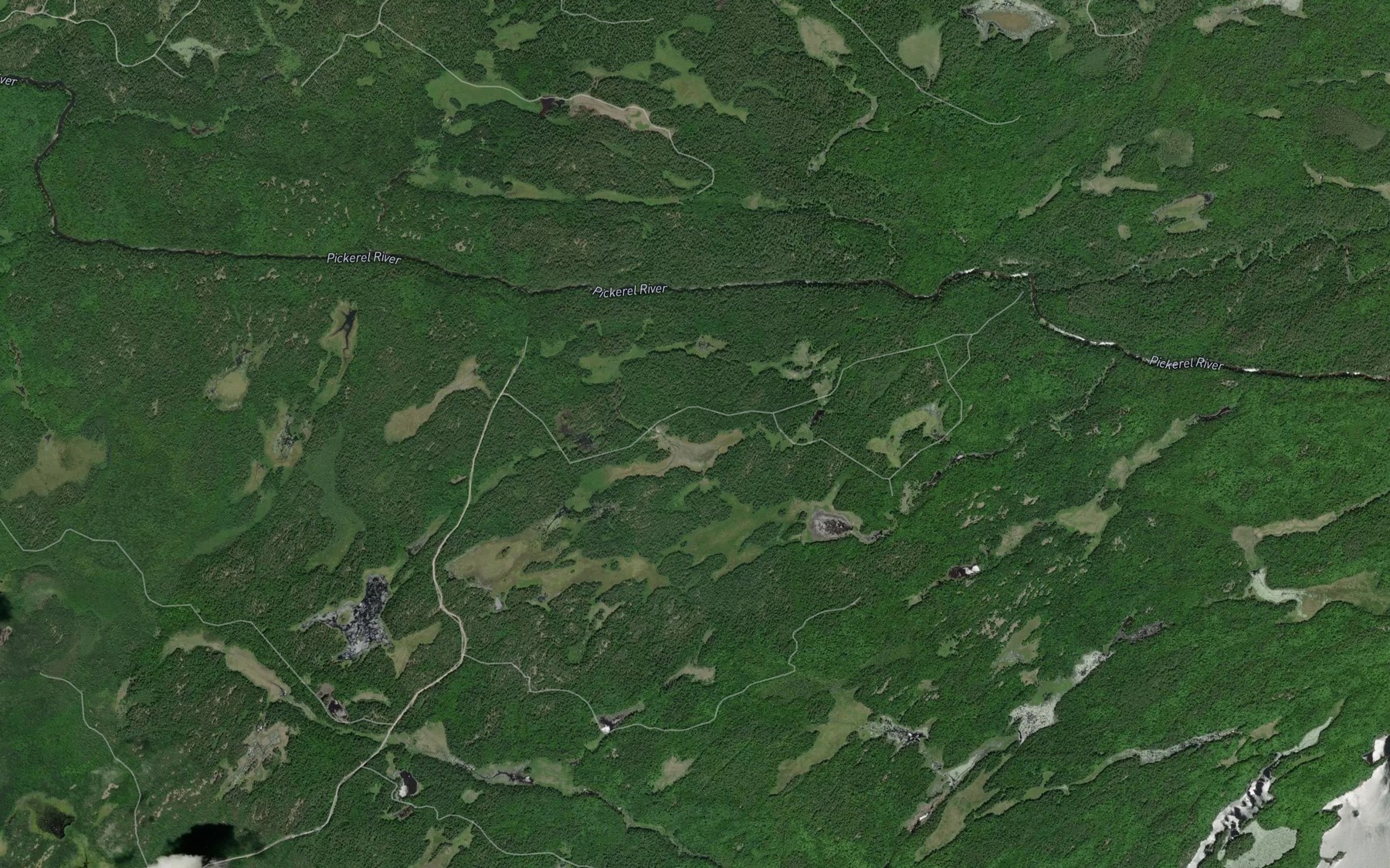 Satellite map of the Horserace Rapids