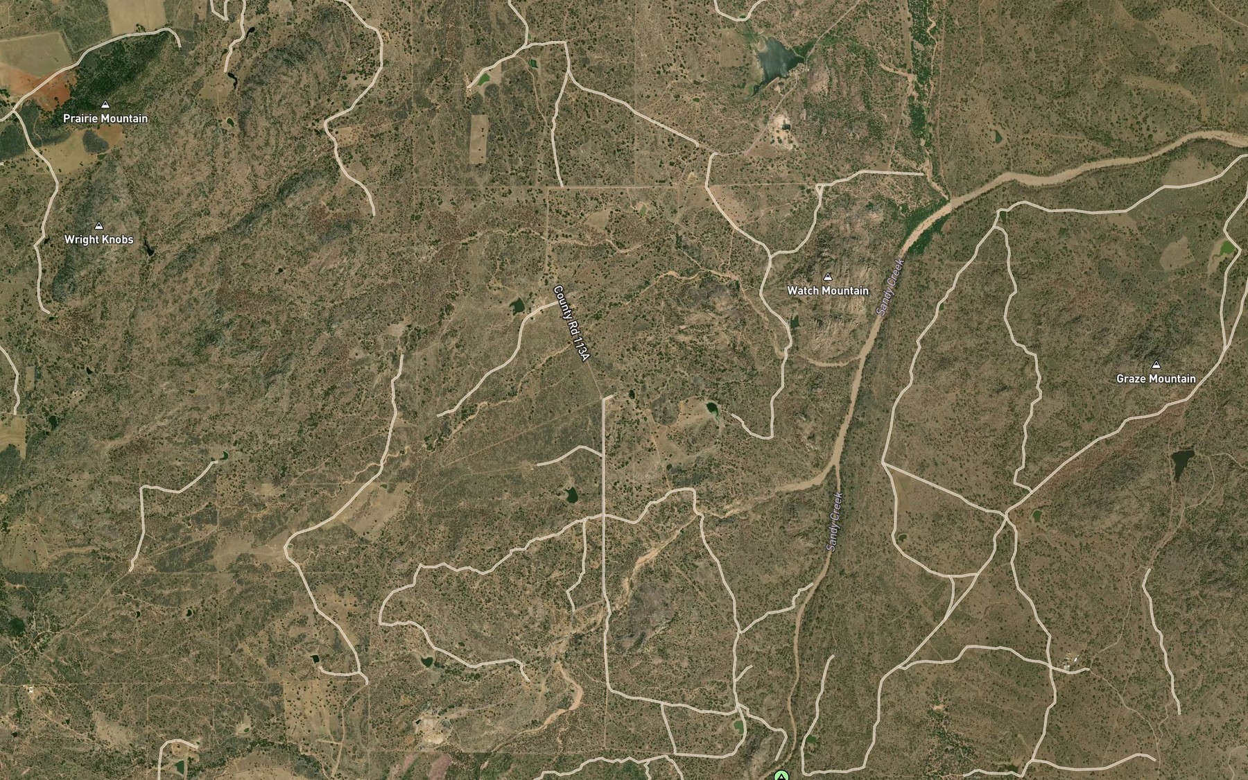 Satellite map of the Honey Spring