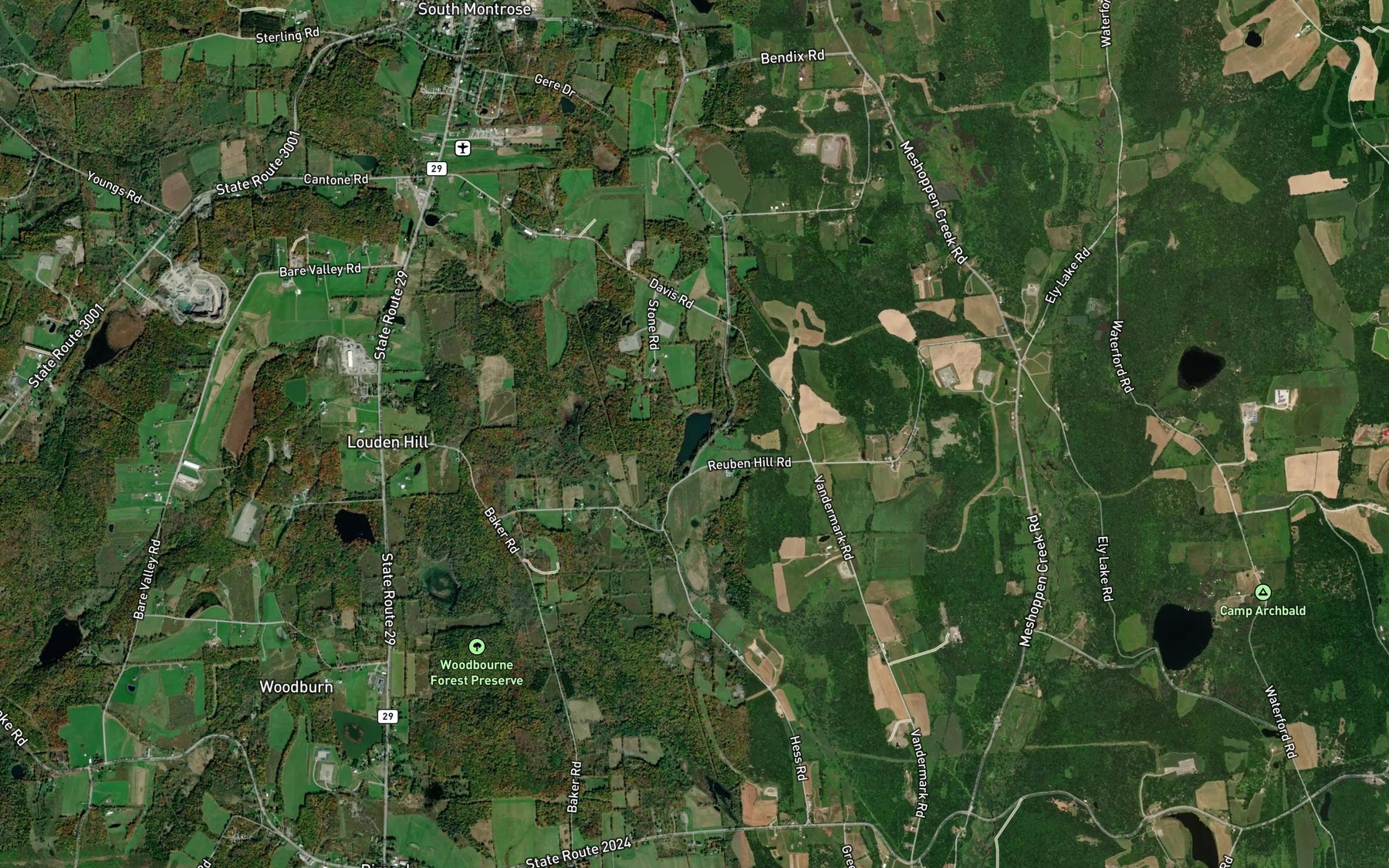Satellite map of the Stone Pond