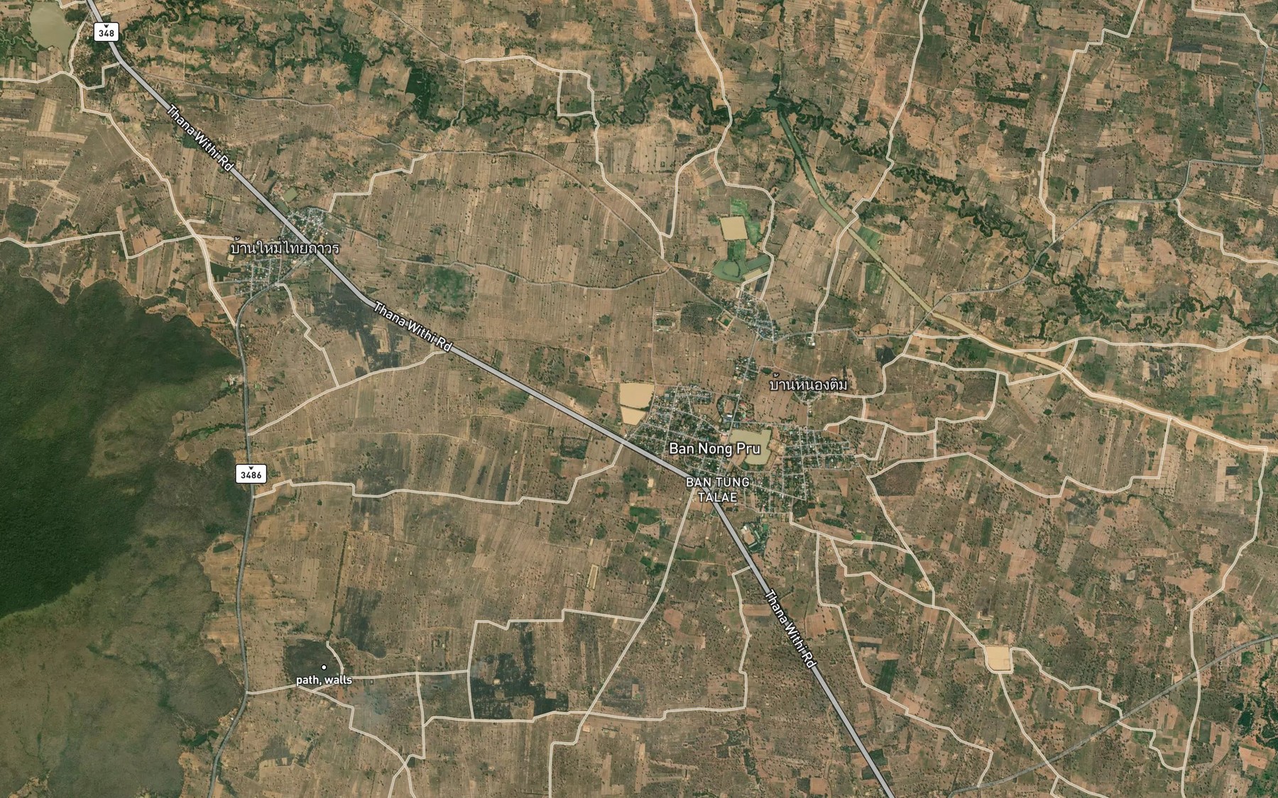 Satellite map of the Nong Prue