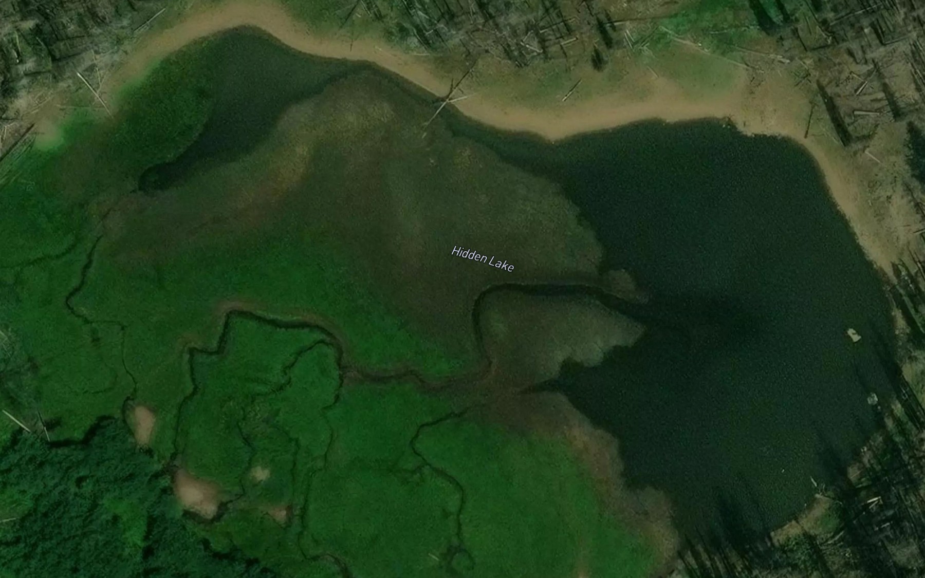 Satellite map of the Hidden Lake