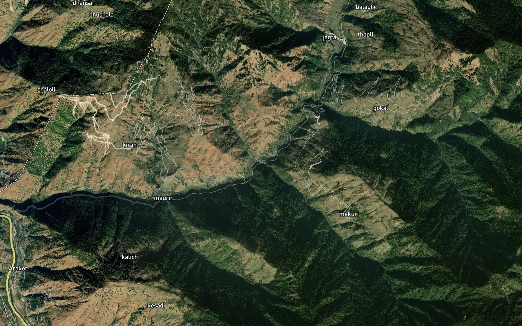 Satellite map of the Kalich Gad