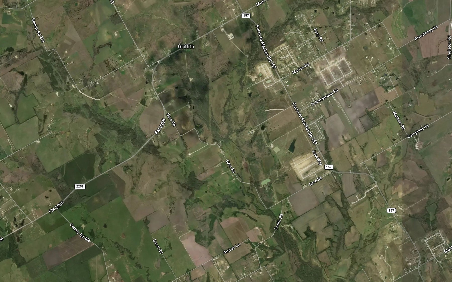 Satellite map of the Boggy Branch